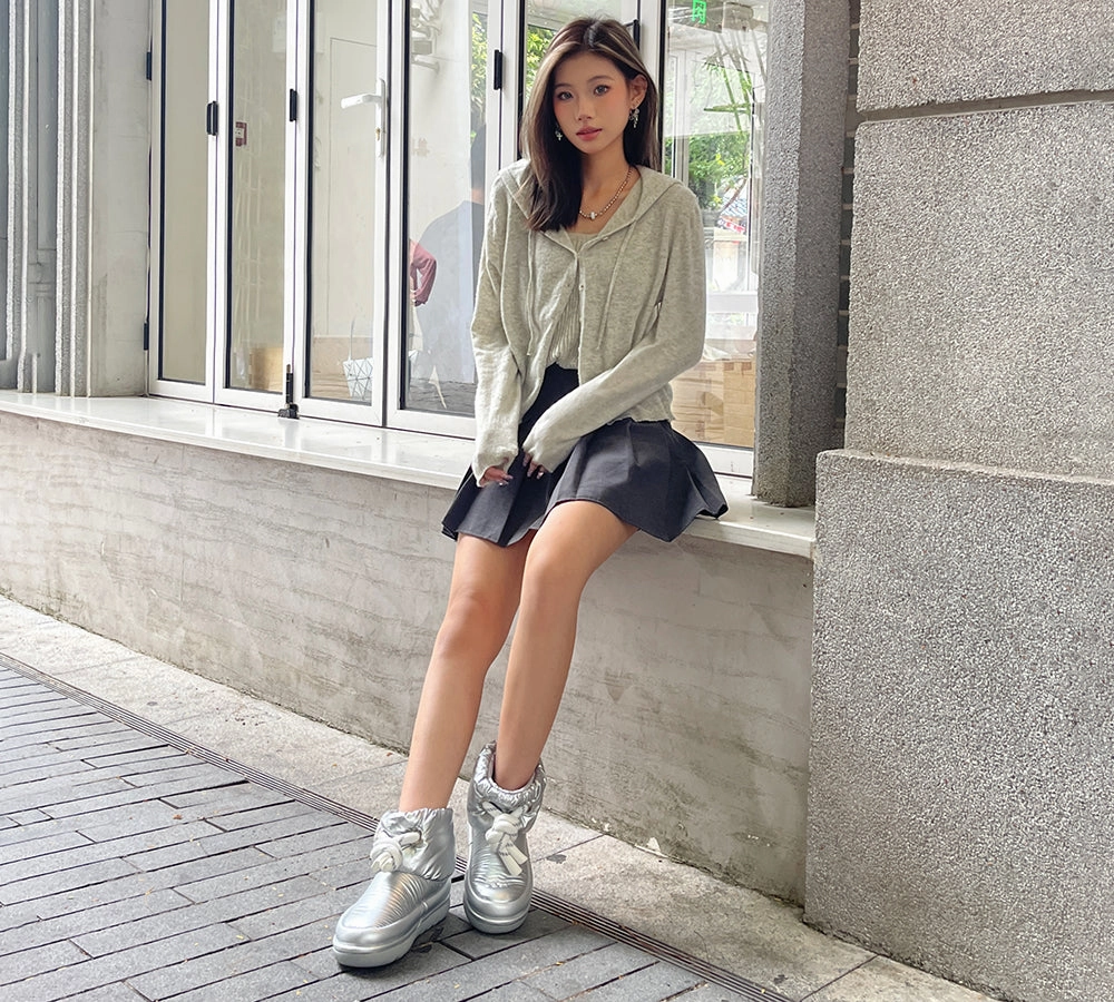 EVERAU UGG  Boots Women Sheepskin Wool Waterproof Adjustable Drawstring Ankle Delabra Arctic Pro Muck Boots