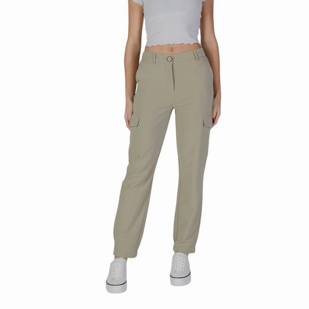 Cargo Pants With Velcro Pockets B.Young Green Polyester Cargo Pants