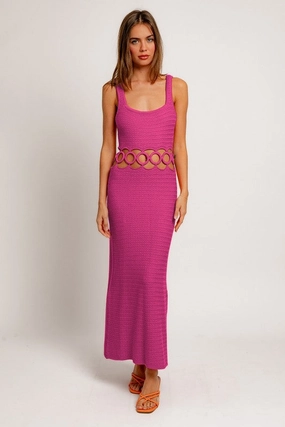 Formal Sequin Midi Dress Bali Square Neck Sleeveless Crochet Midi Dress