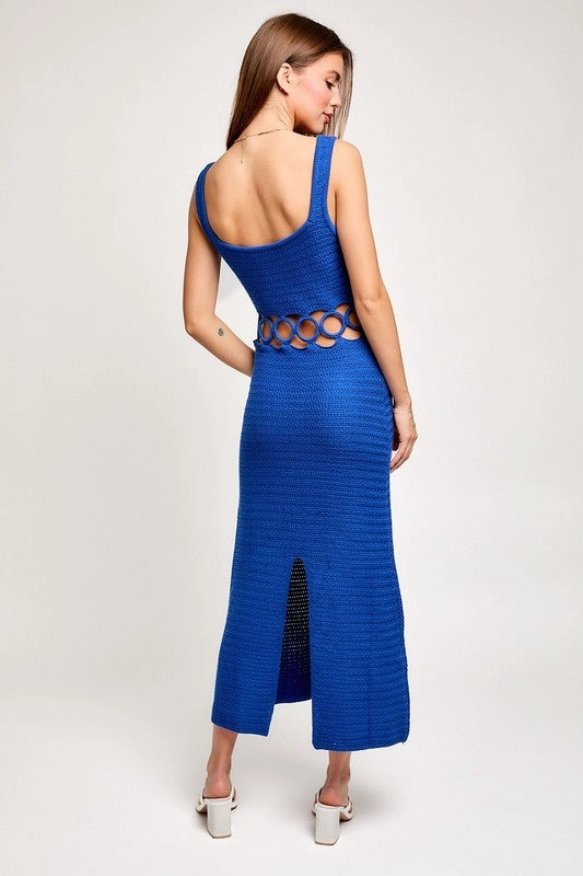 Bali Square Neck Sleeveless Crochet Midi Dress Gracie Midi Dress