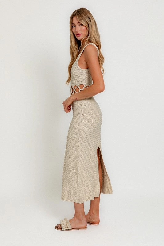Long Sleeve Tiered Midi Dress Bali Square Neck Sleeveless Crochet Midi Dress