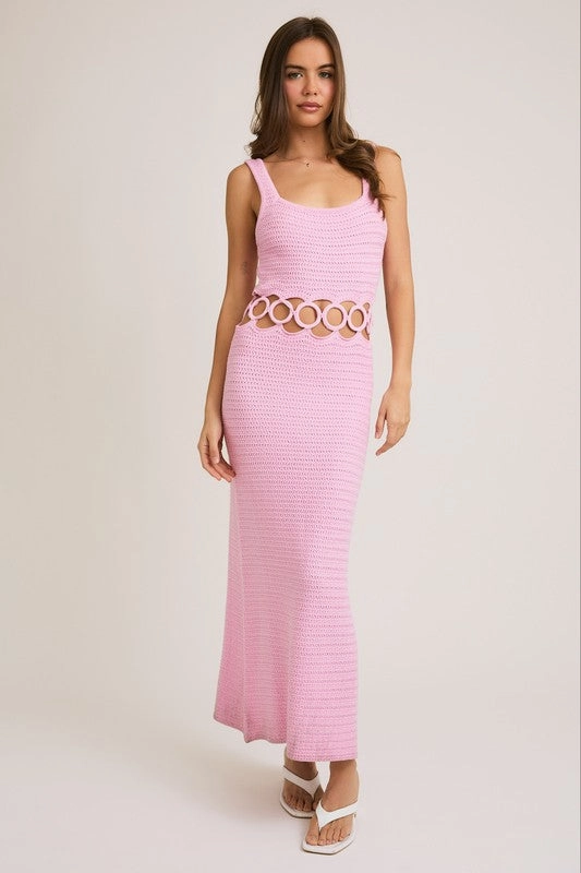 Bali Square Neck Sleeveless Crochet Midi Dress Inspire Midi Dress