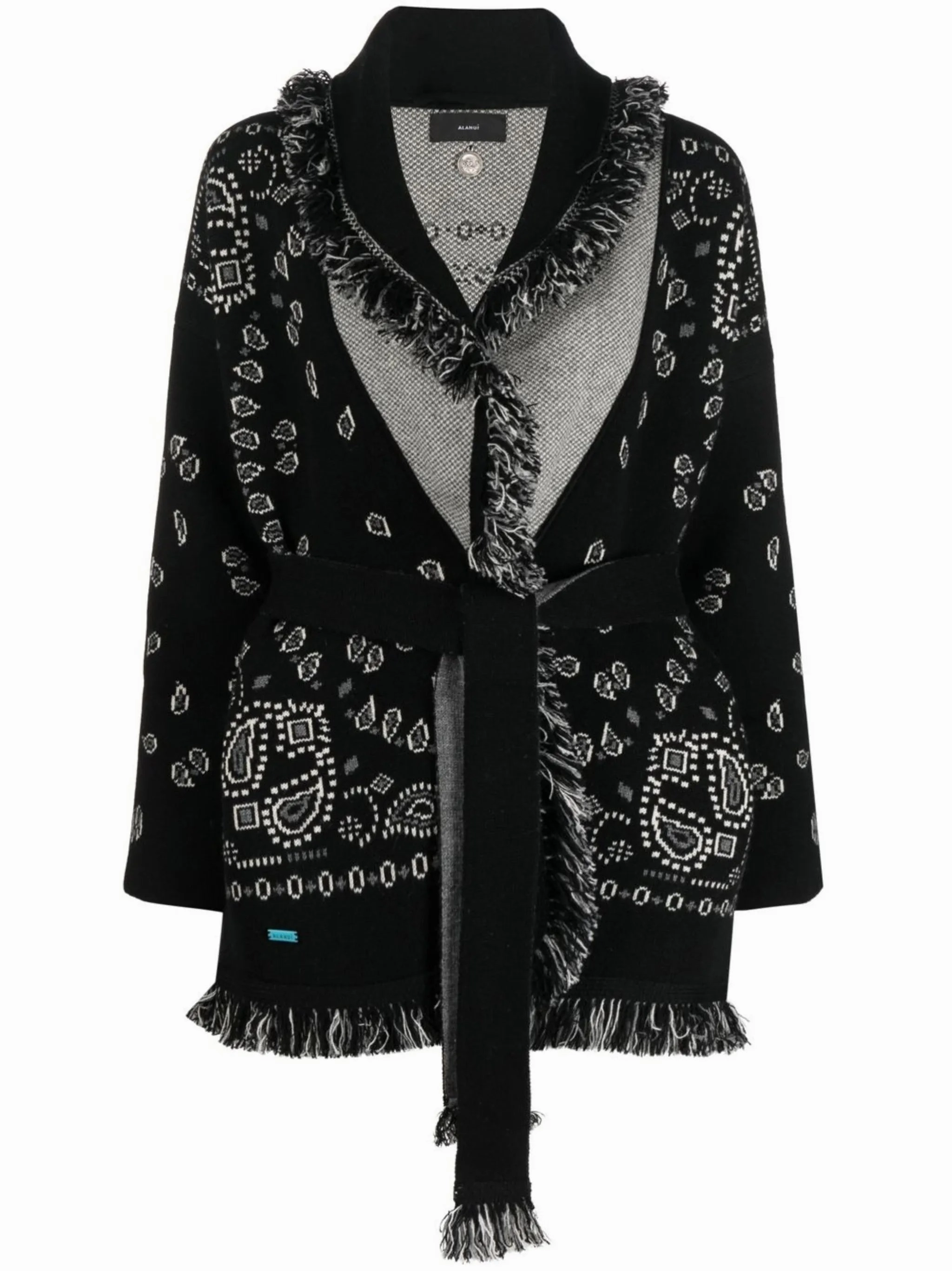 Knitwear Coupon Code Bandana jacquard belted cardigan