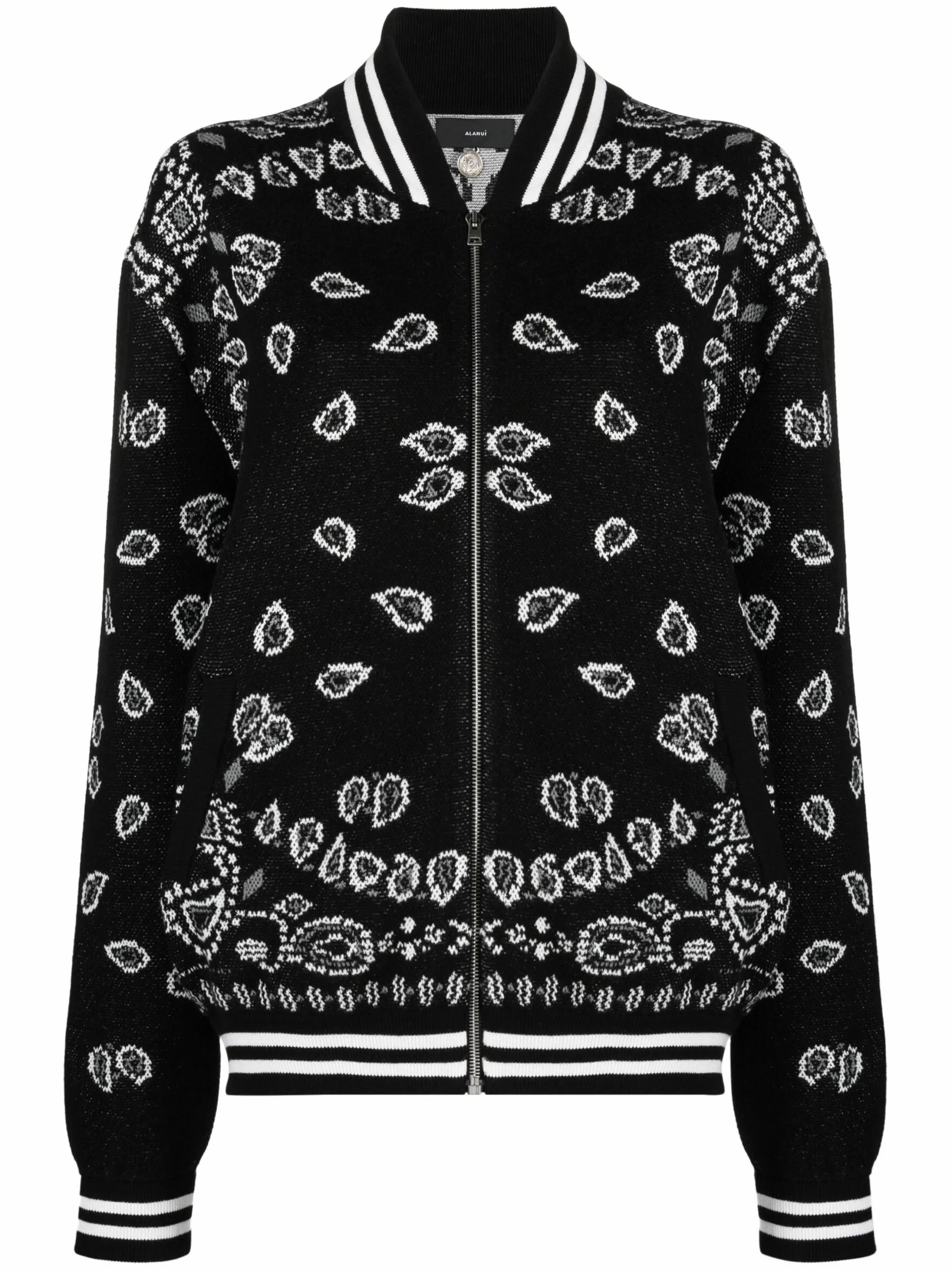 bandana-print intarsia-knit bomber Mario Knitwear