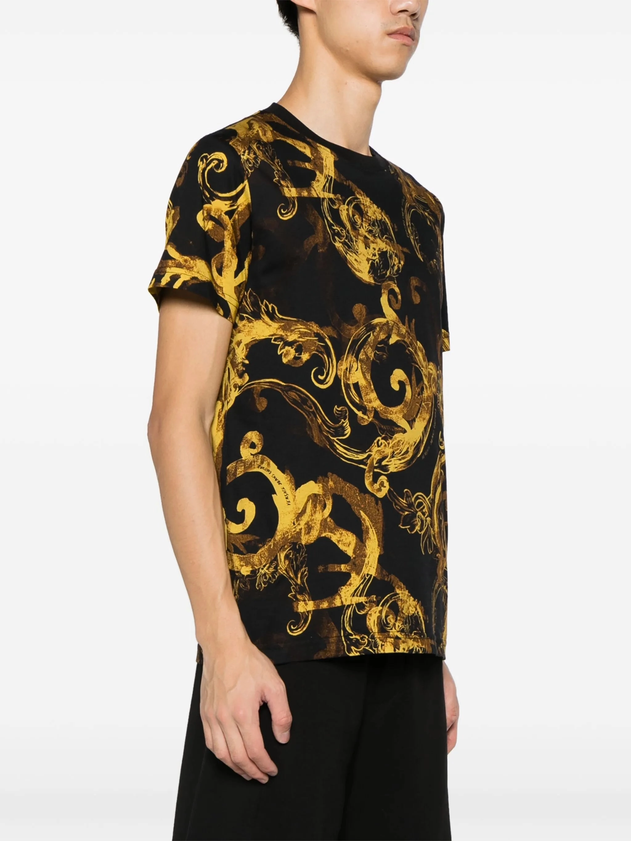 Baroque-print cotton T-shirt Controversial T Shirts