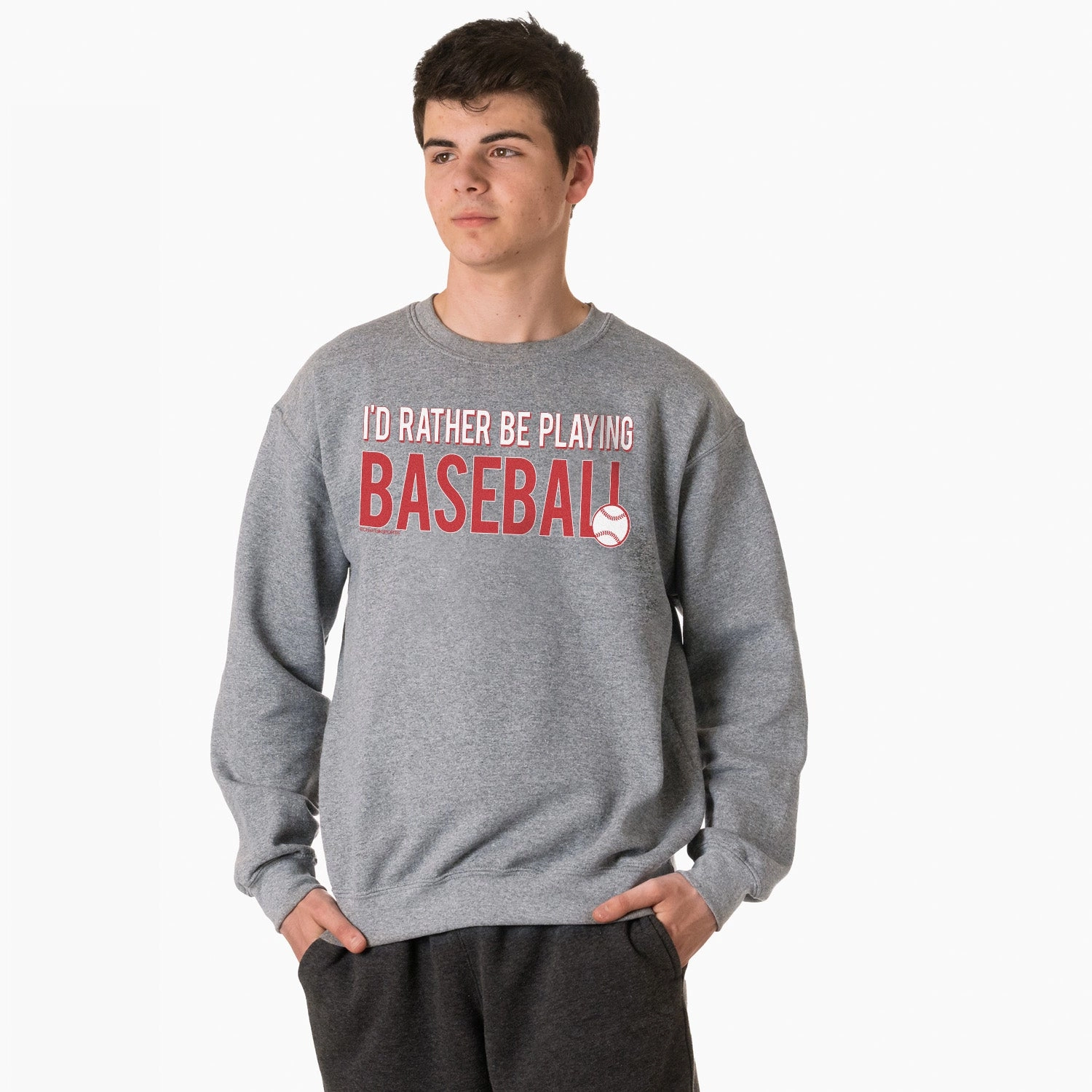 Baseball Crewneck Sweatshirt - I'd Rather Be Playing Baseball Sister Sweatshirts