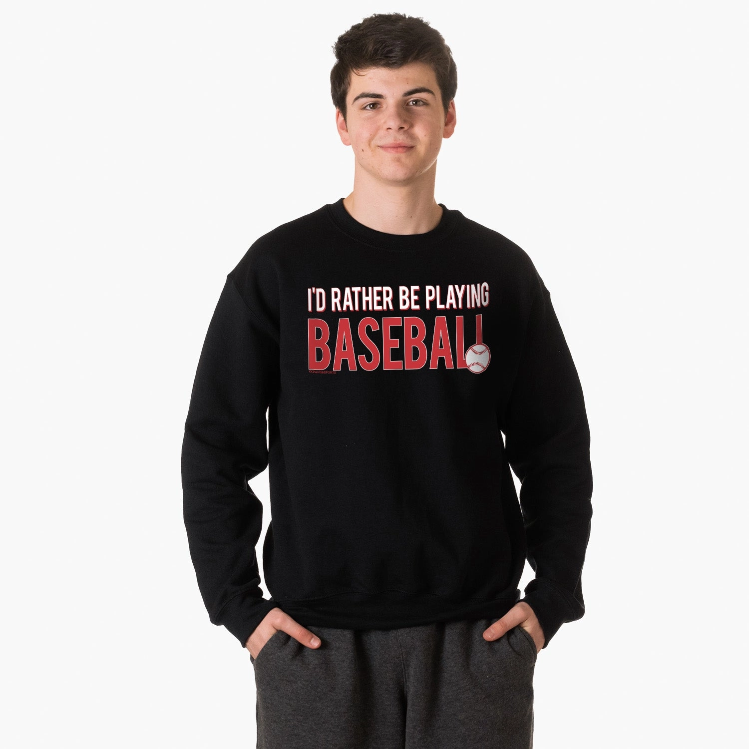 Texas Tech Sweatshirts Baseball Crewneck Sweatshirt - I'd Rather Be Playing Baseball