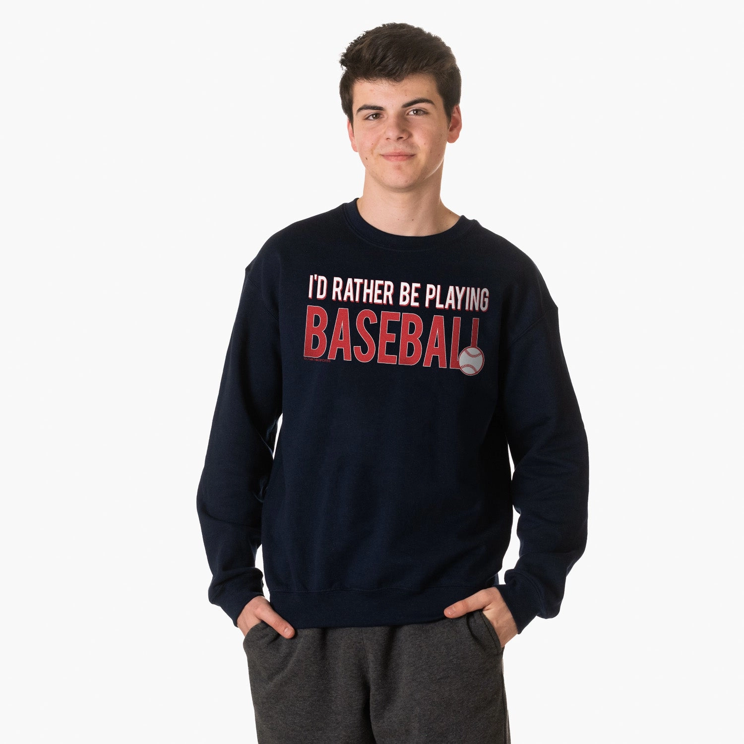 Baseball Crewneck Sweatshirt - I'd Rather Be Playing Baseball Jjk Sweatshirts
