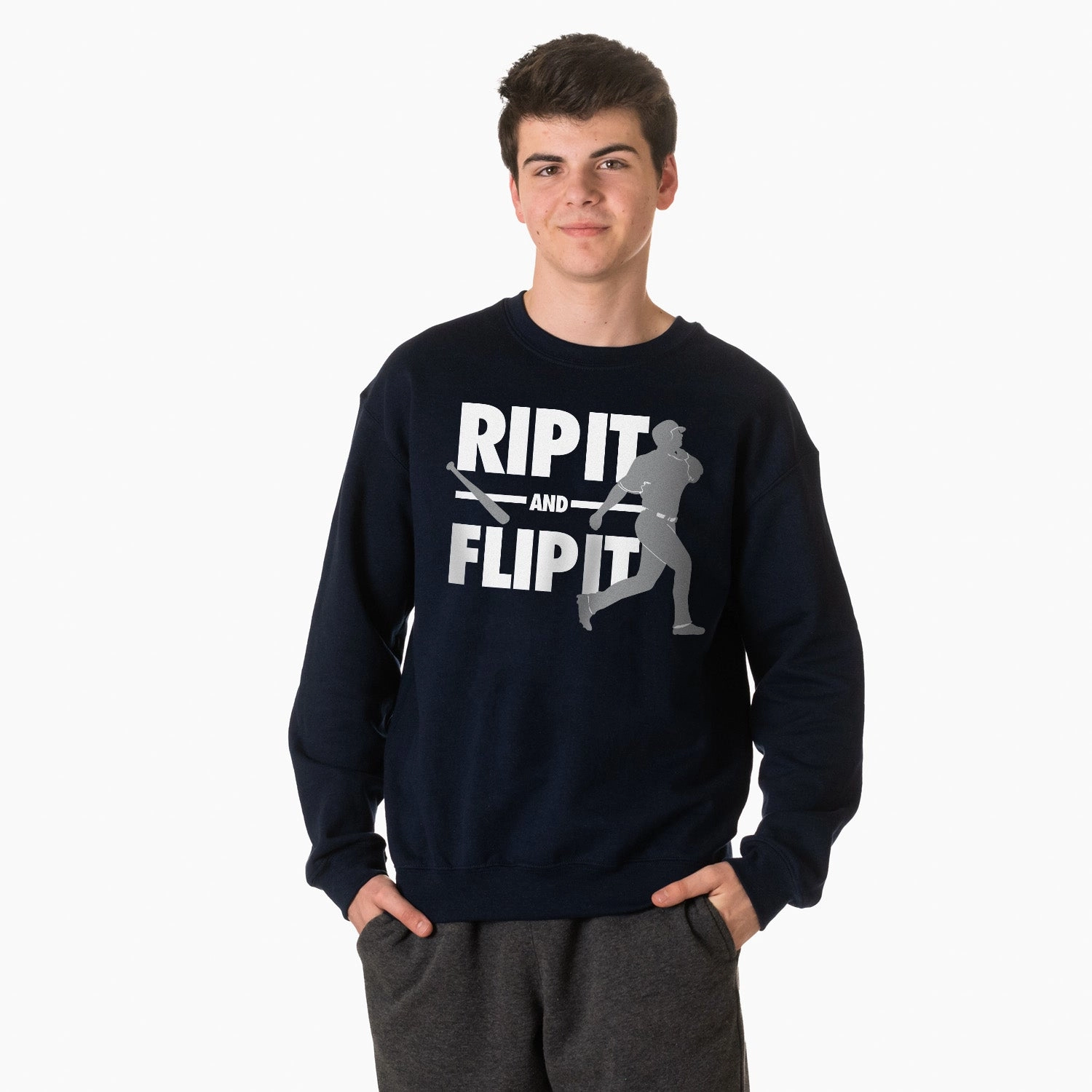 Wear Sweatshirts Baseball Crewneck Sweatshirt - Rip It Flip It