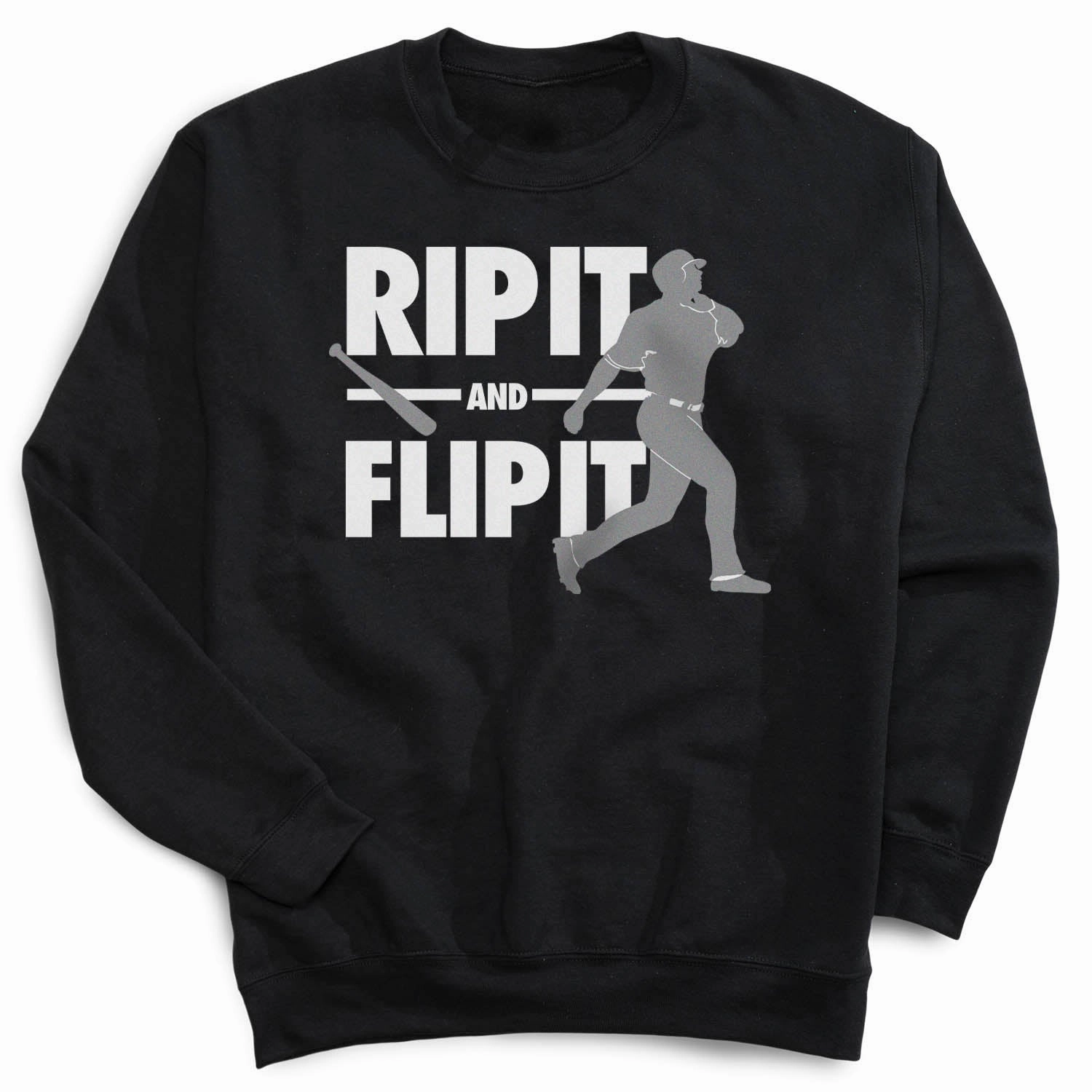 Baseball Crewneck Sweatshirt - Rip It Flip It Cool Guys Sweatshirts