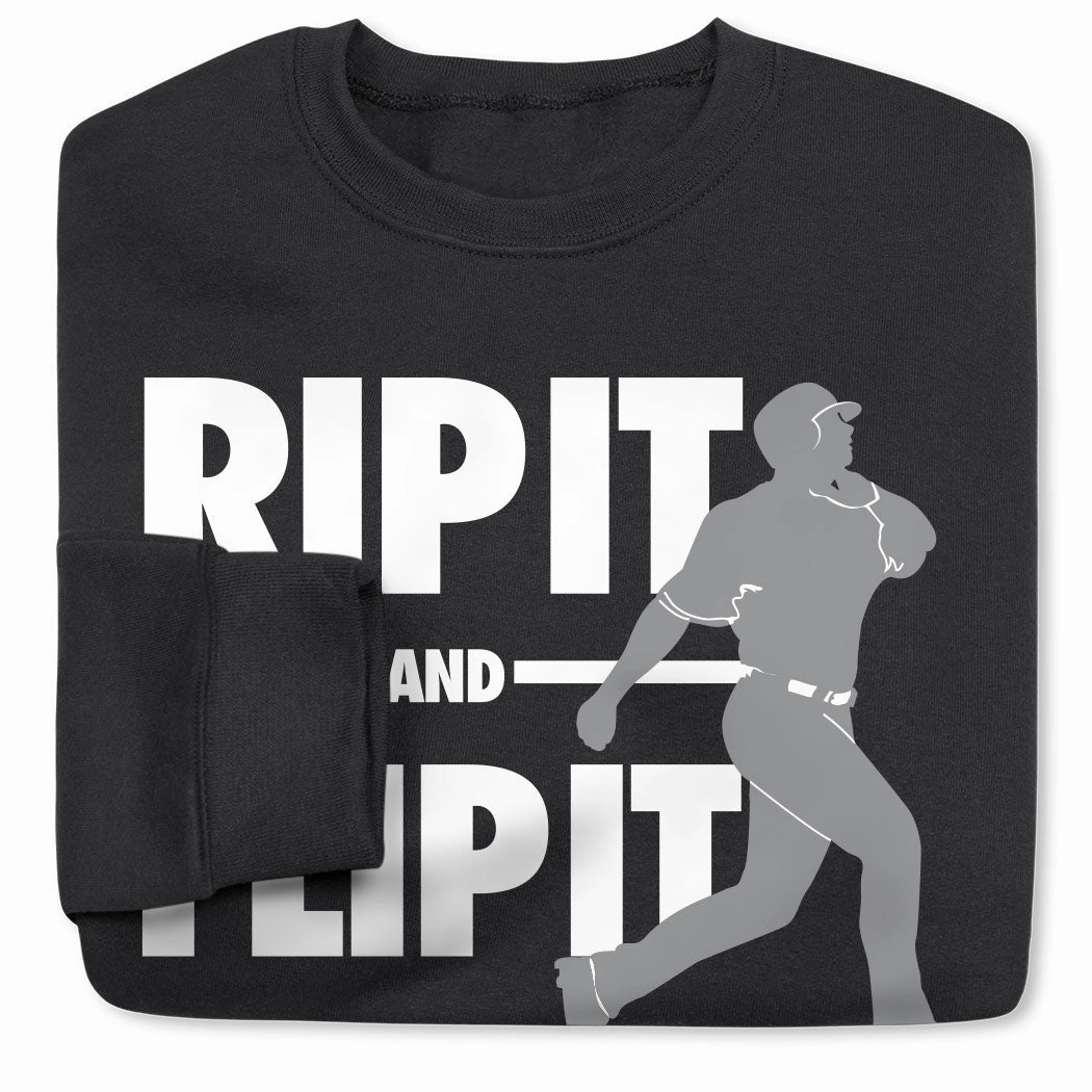 Celebs In Sweatshirts Baseball Crewneck Sweatshirt - Rip It Flip It