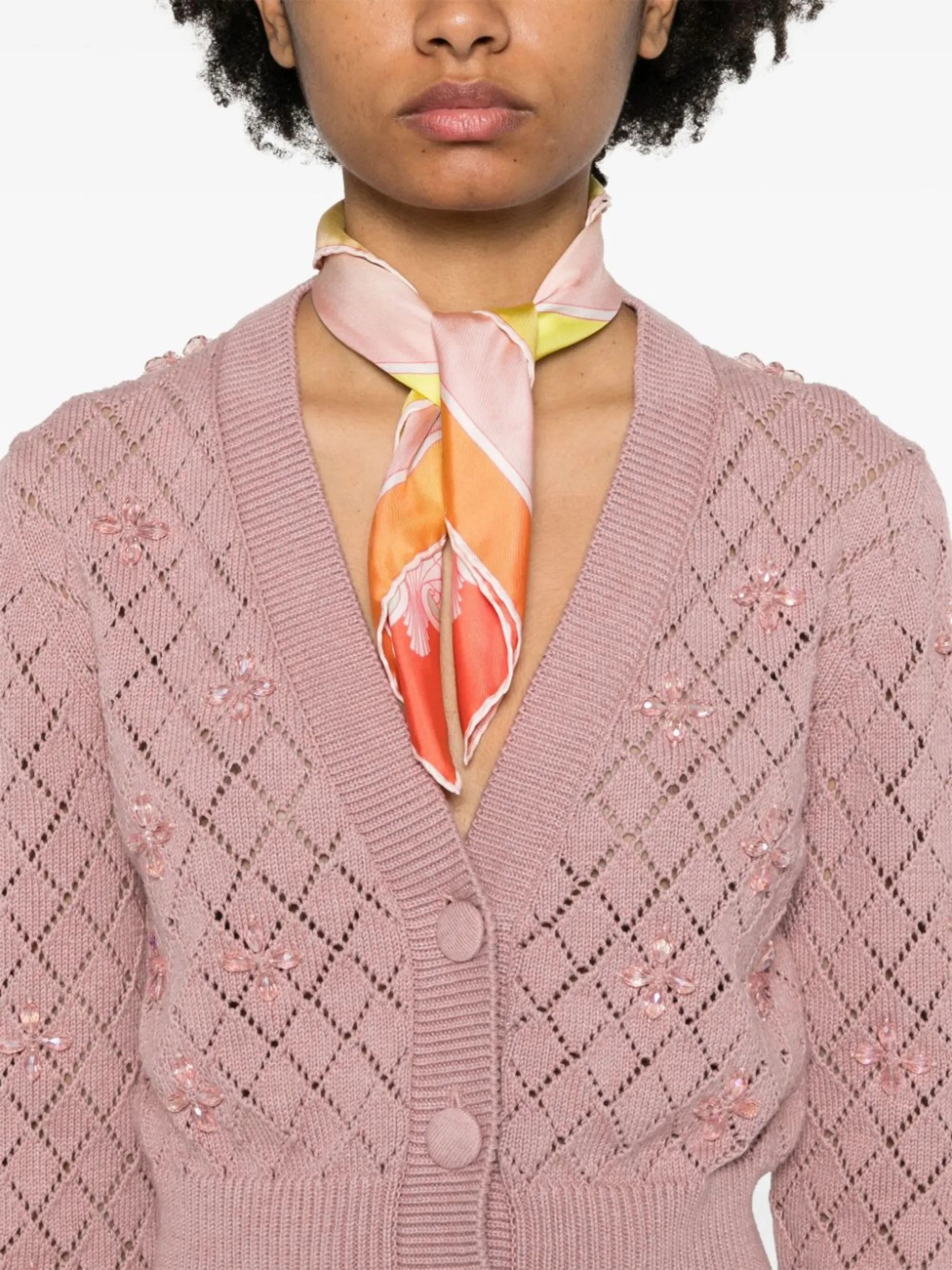 Gorman Knitwear bead-embellished pointelle-knit cardigan