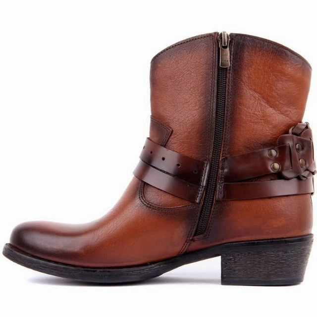 Genuine Leather Western Winter Boots Ankle Boots Military