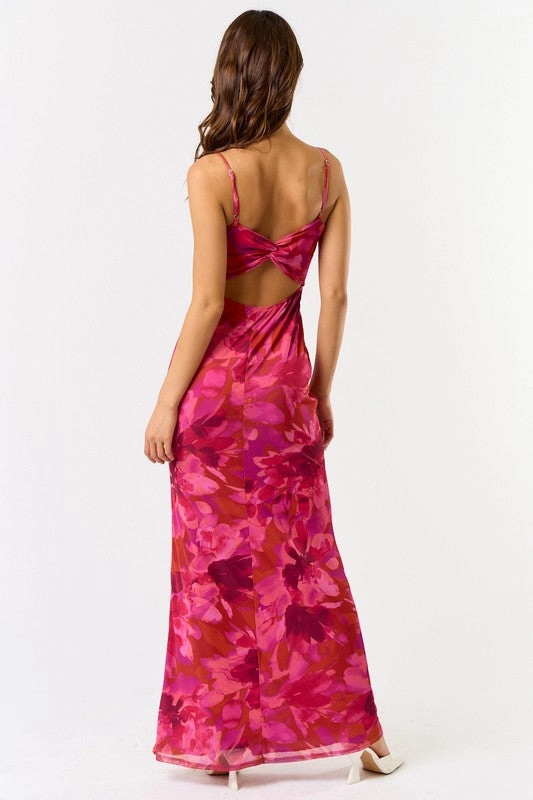 Shannon Mesh Floral Maxi Dress Plus Size Sleeveless Maxi Dress