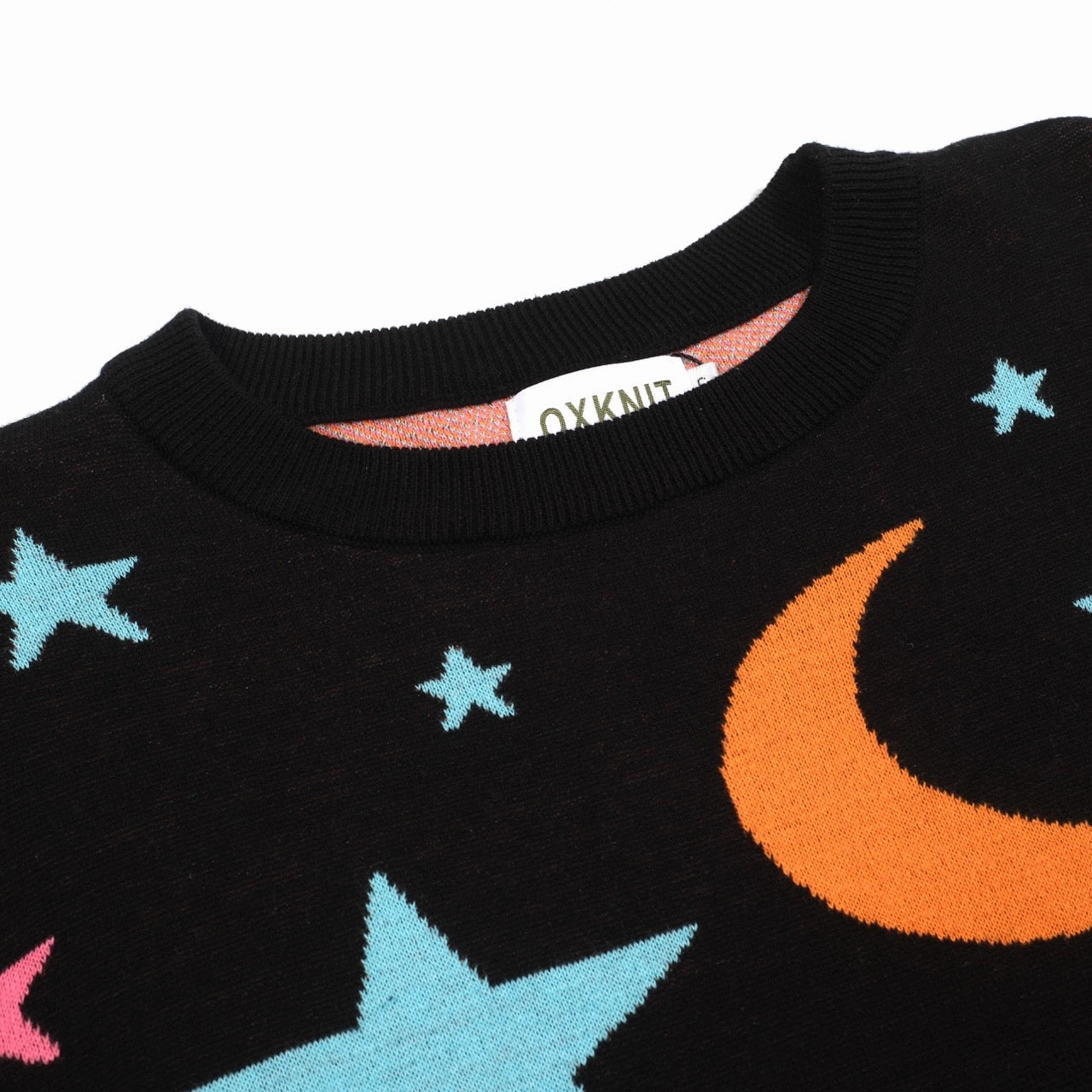 Women's black star moon jacquard knitwear Ness Knitwear
