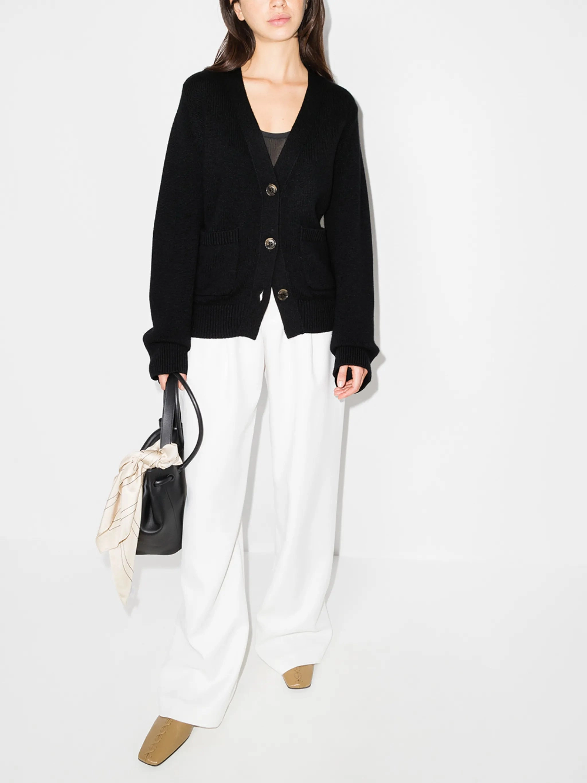 Brown Knitwear Davvi oversized V-neck cardigan