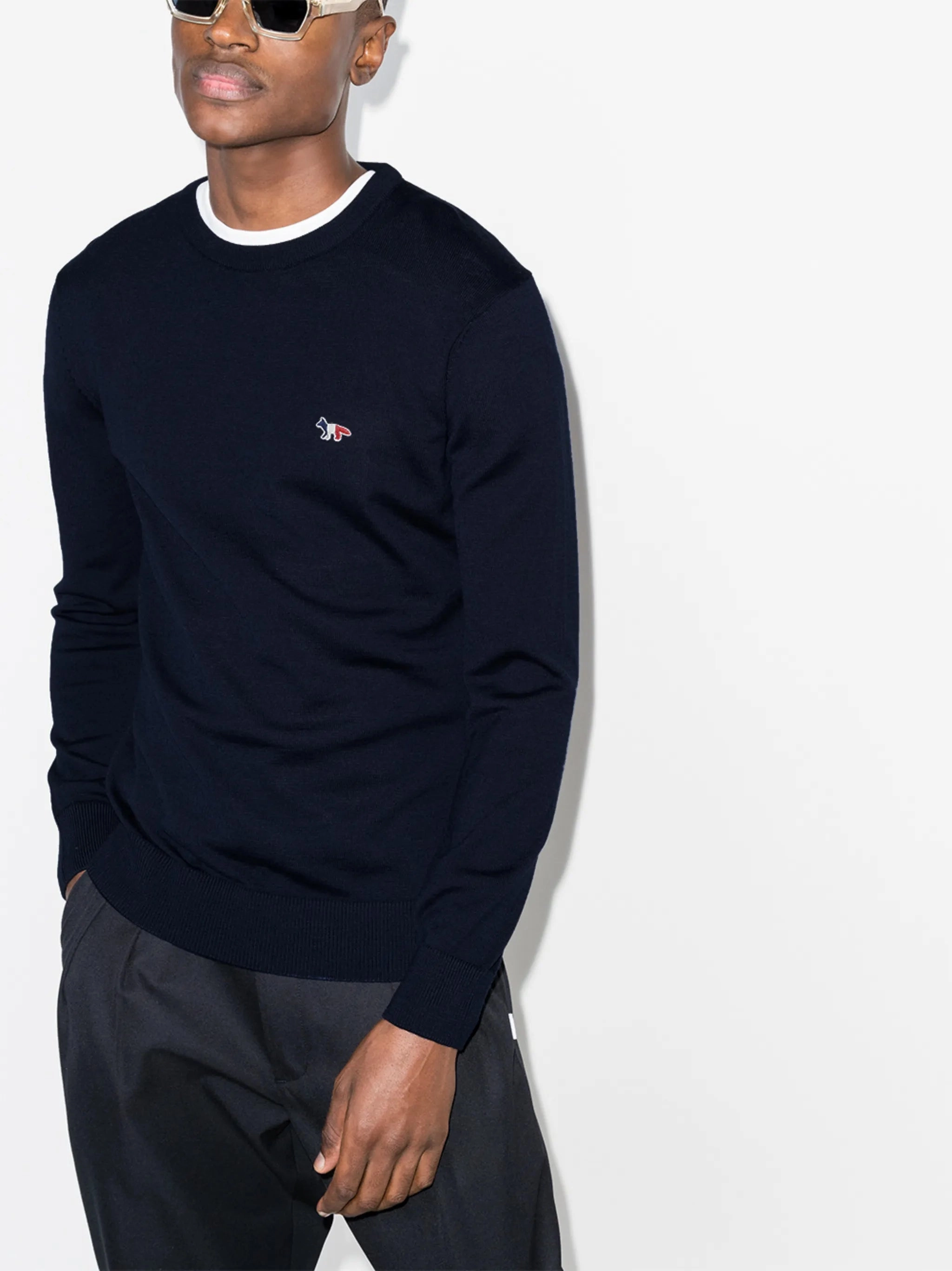 Innovative Knitwear embroidered logo wool jumper