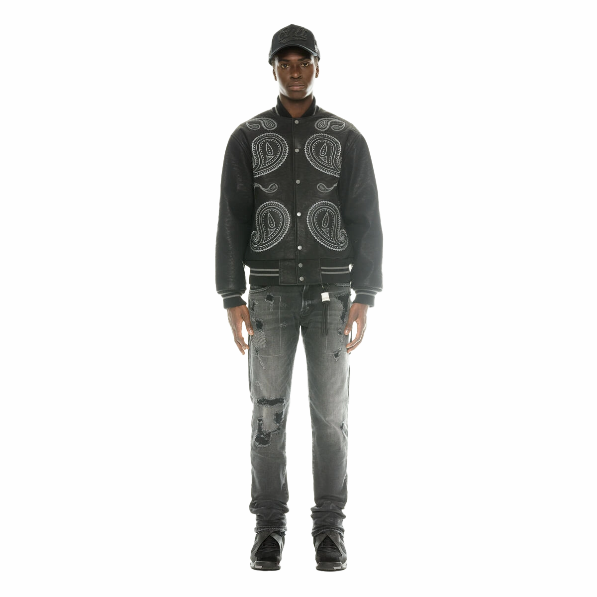 Branded Coats Cult of Individuality Men's Paisley Varsity Jacket