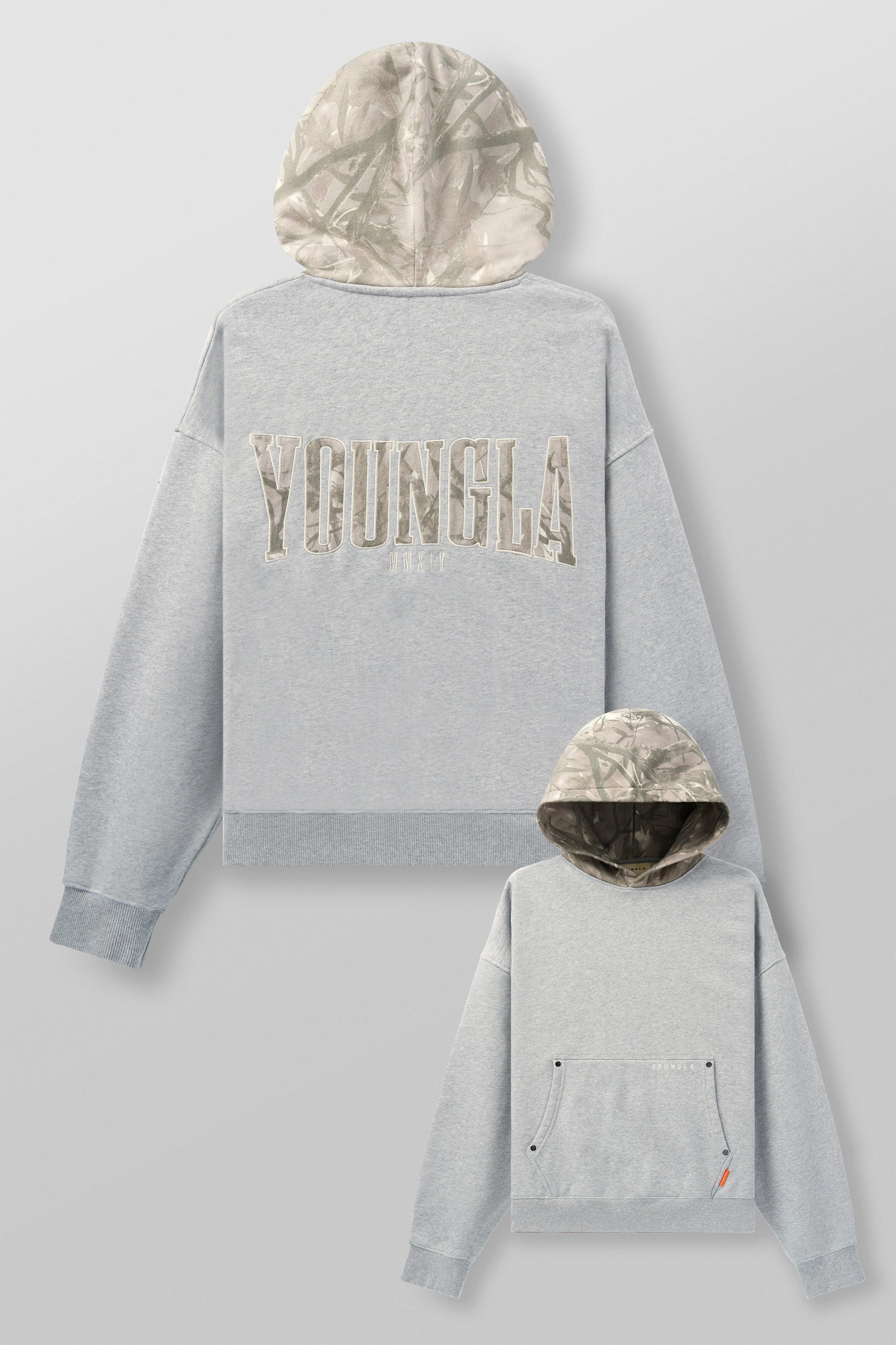 Diamond Sweatshirts Youngla 5098 - Tree Camo Hoodies Heather Grey