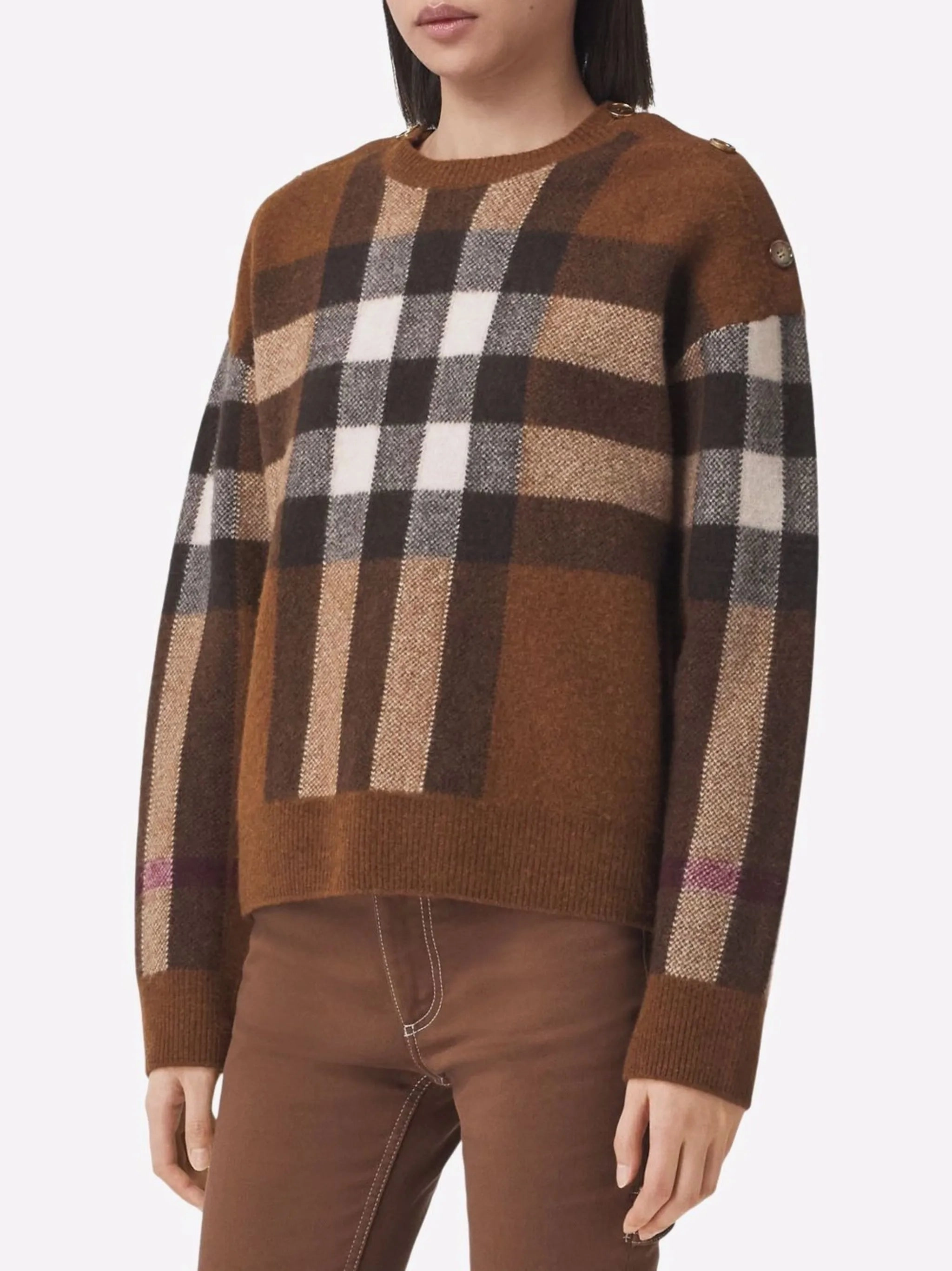 Moon Knitwear check wool-cashmere jumper