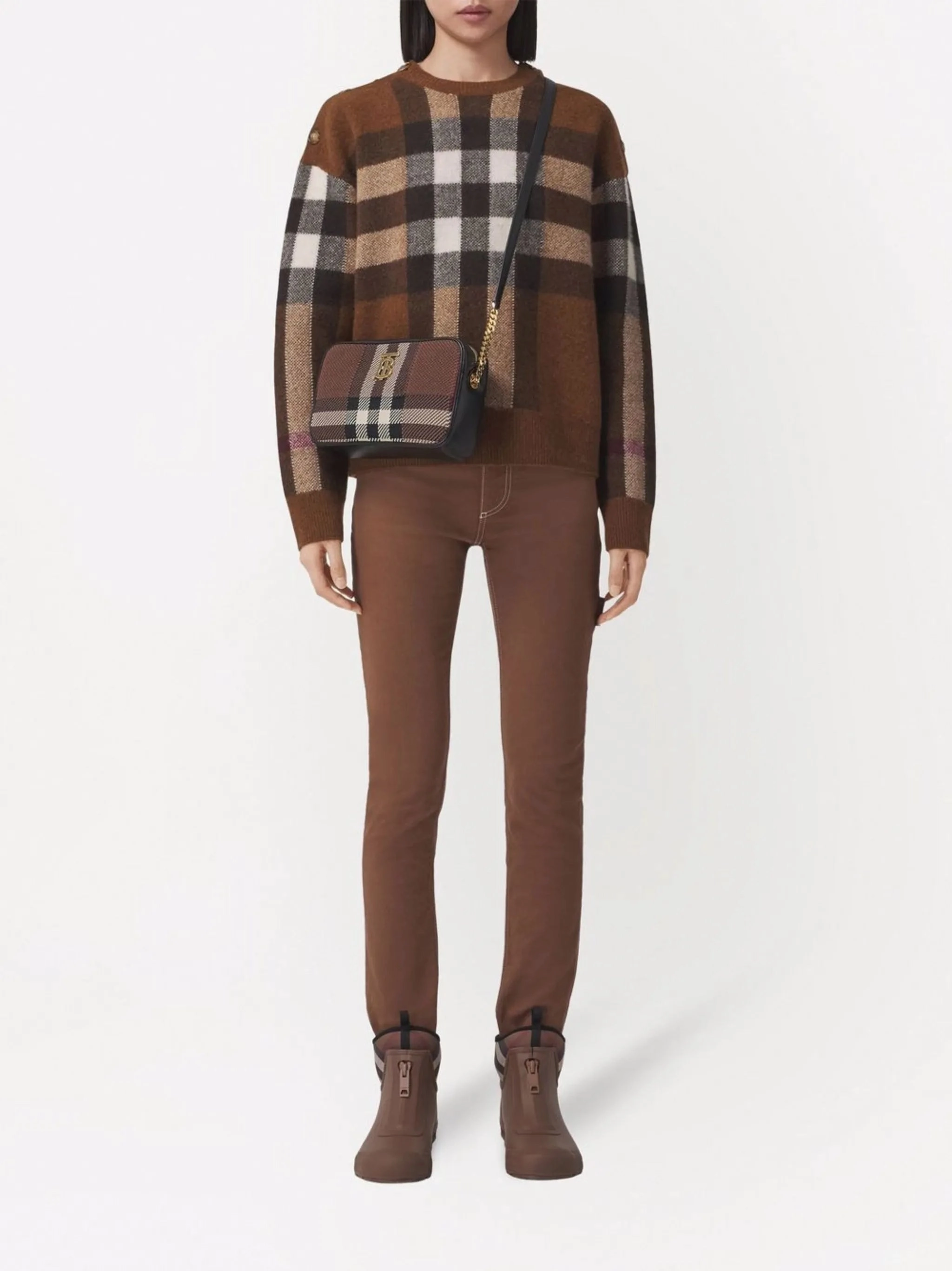 Explore Knitwear check wool-cashmere jumper