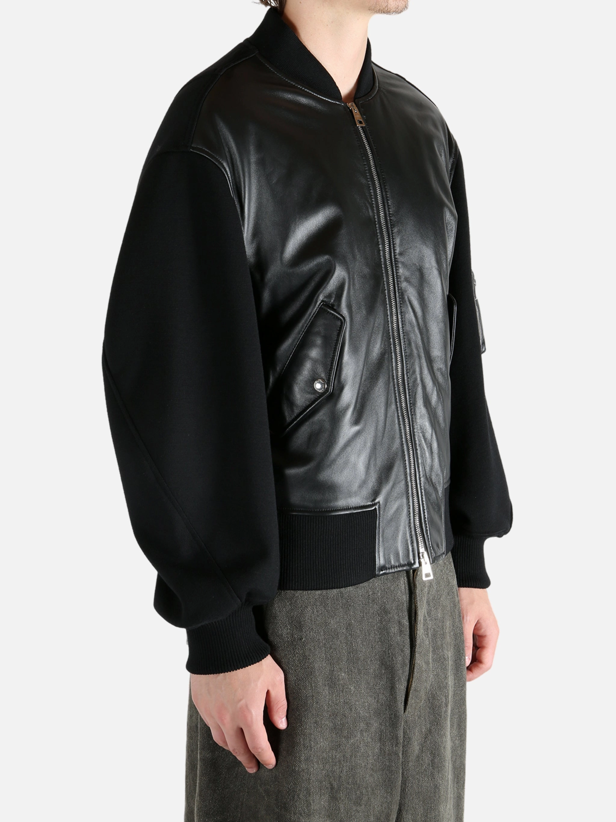 GIVENCHY - Men Couture Seam Bomber Jacket Winter Horseback Riding Coats