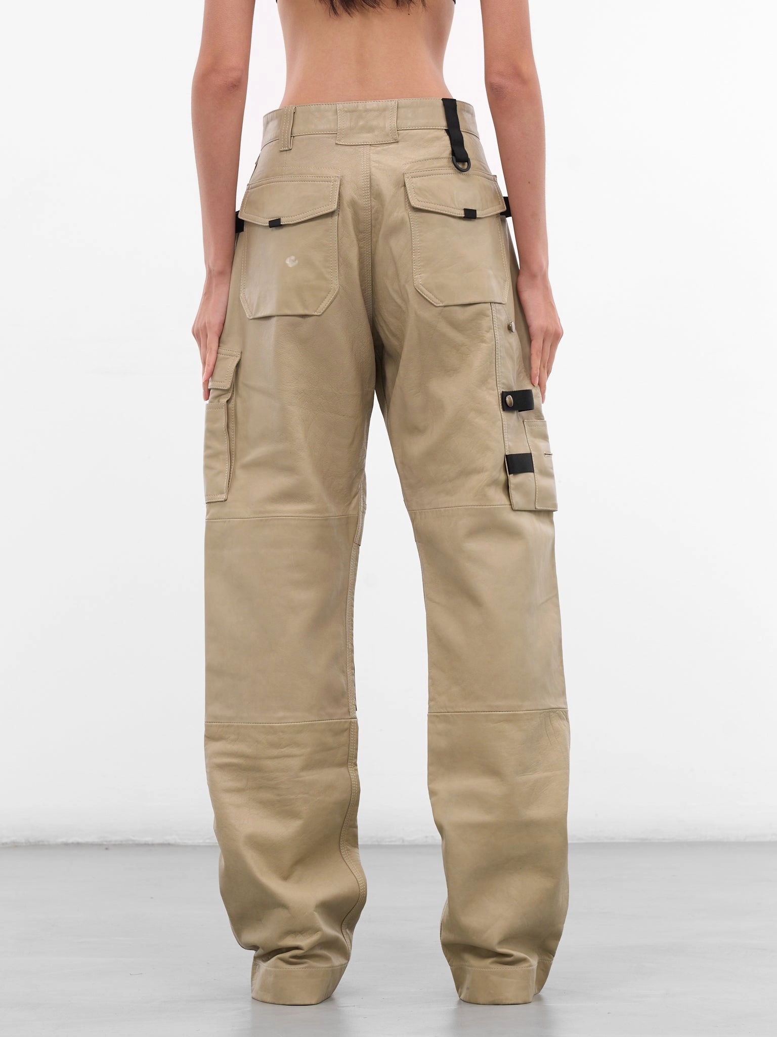 Beige Painted Leather Cargo Pants (PA01972-5002-TAUPE) Wrangler Cargo Pants 46x30