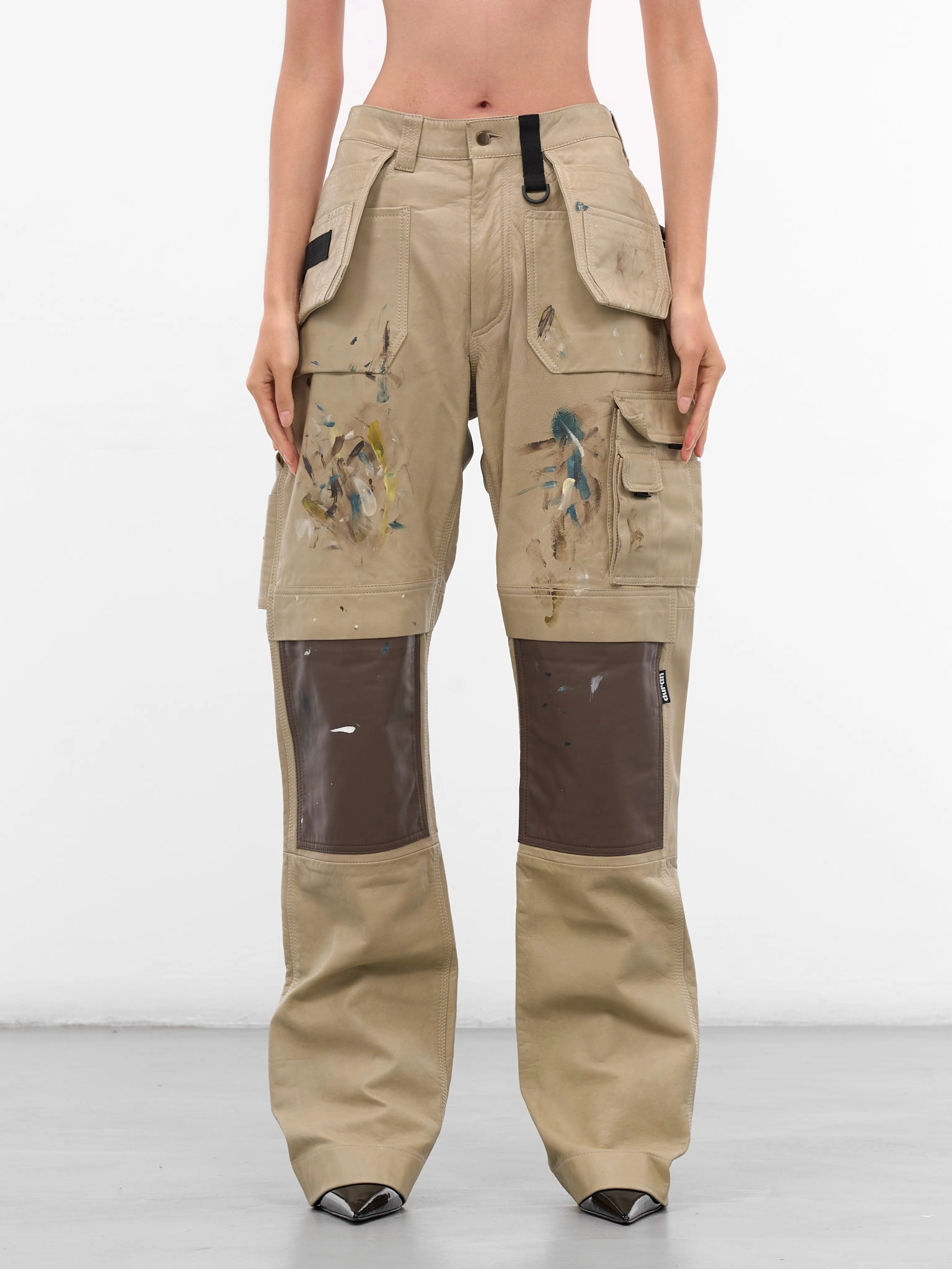 Puma Classics Cargo Pants Beige Painted Leather Cargo Pants (PA01972-5002-TAUPE)