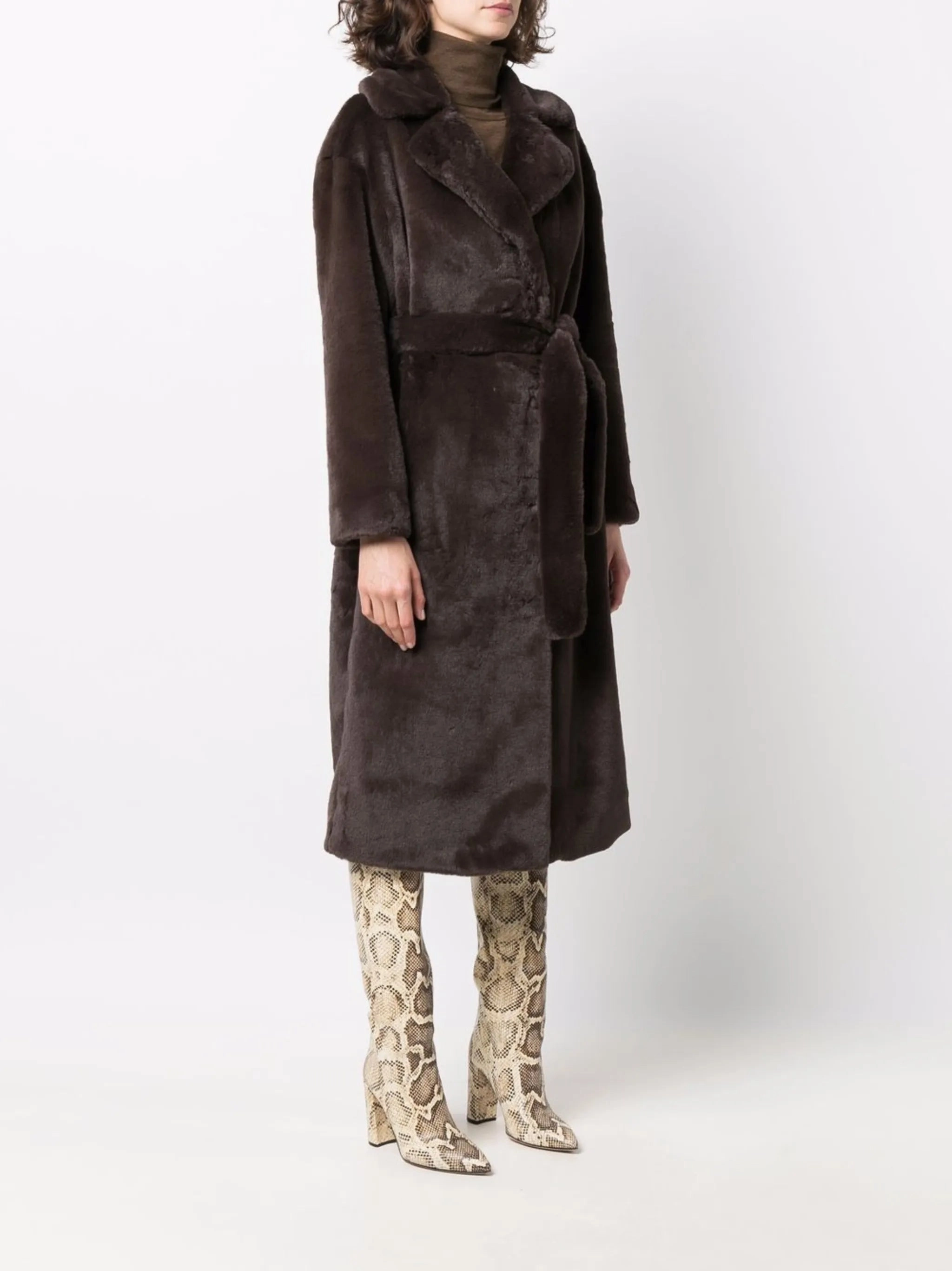 belted faux fur coat Kohls Coats