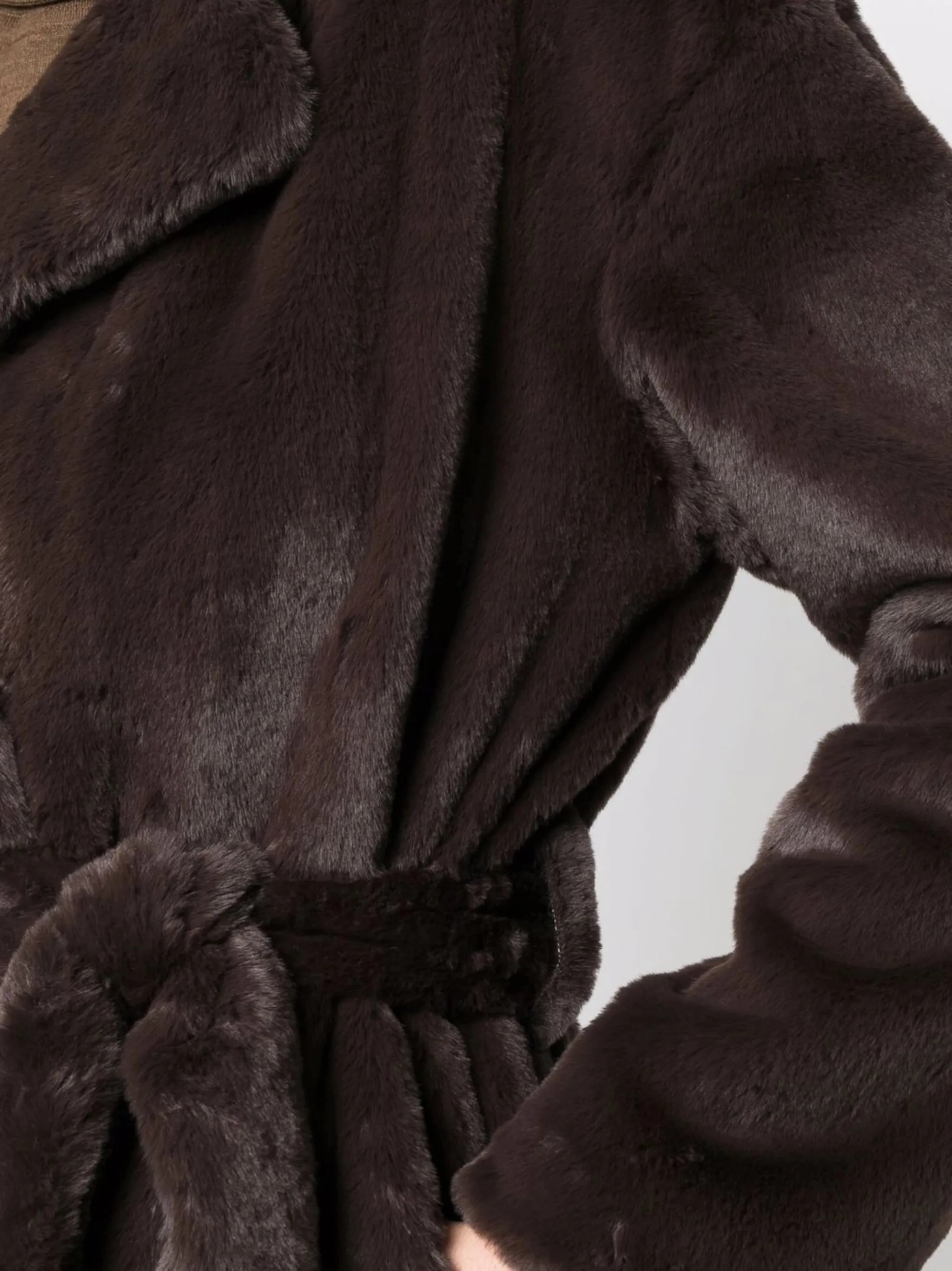 Cheap Coats For Sale belted faux fur coat