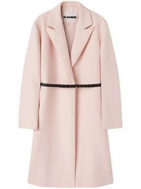 belted peak-lapel coat Raccoon Coats