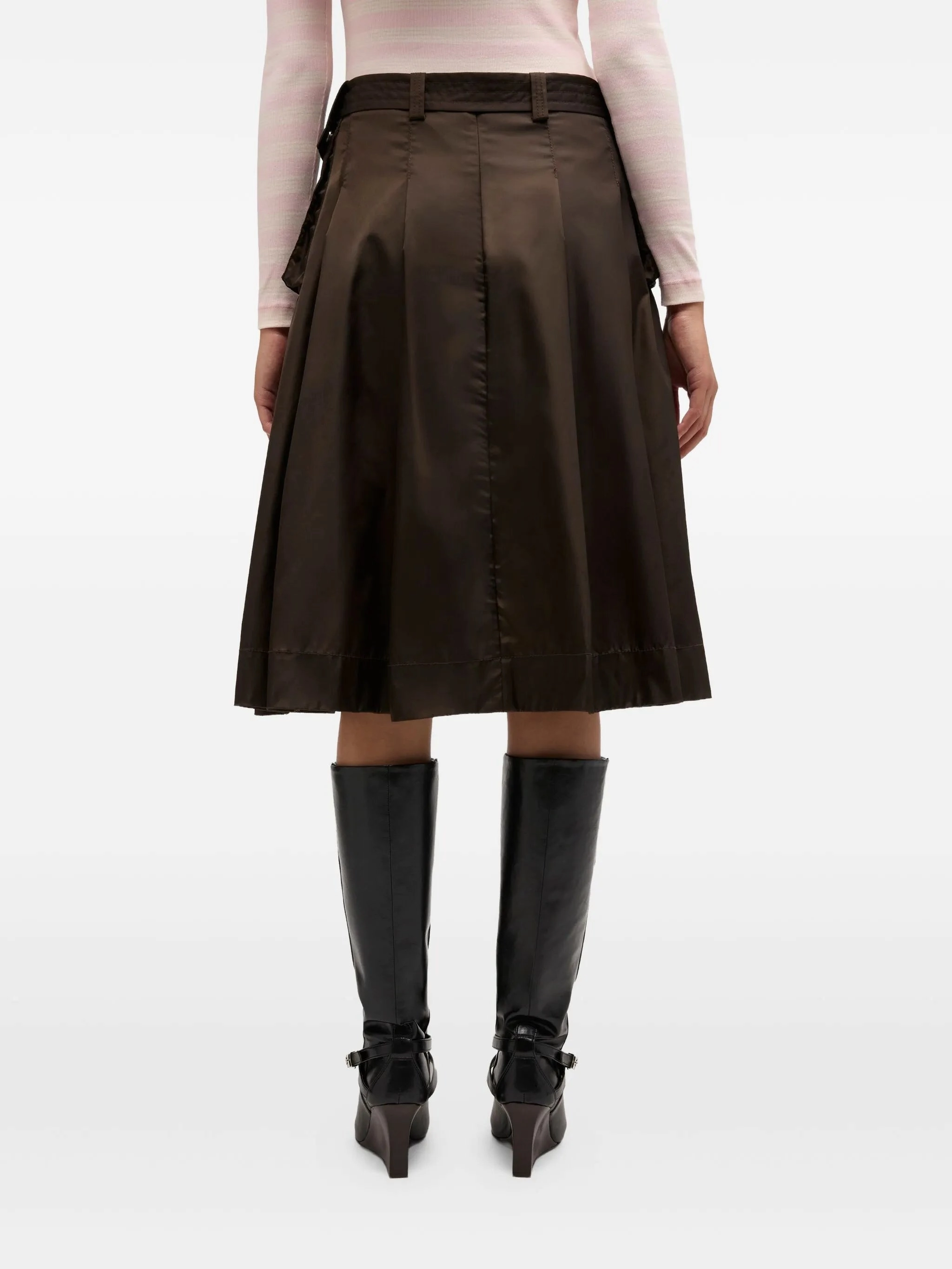 Country Dress Belted pocket midi skirt