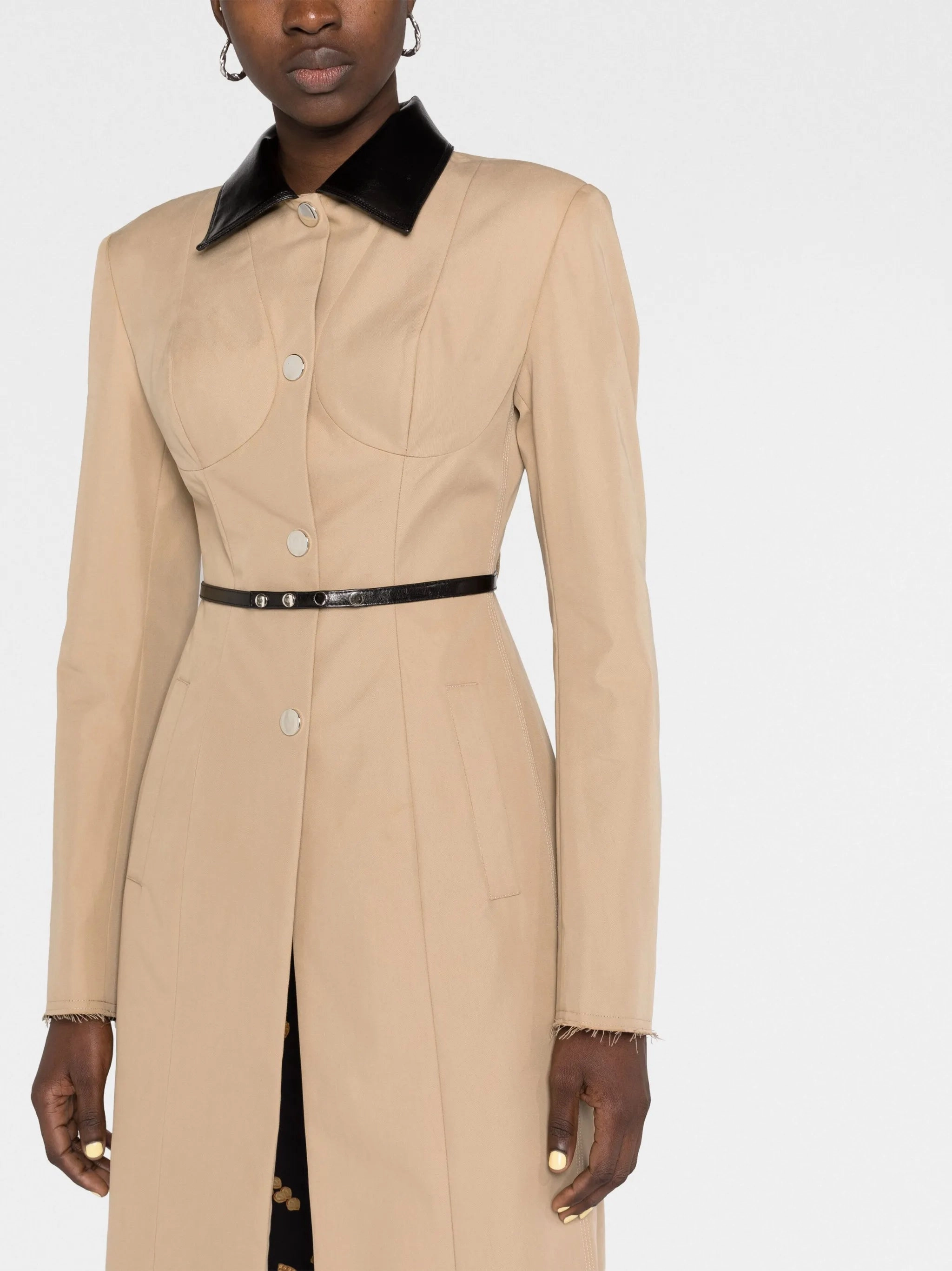 Types Of Long Coats belted single-breasted coat