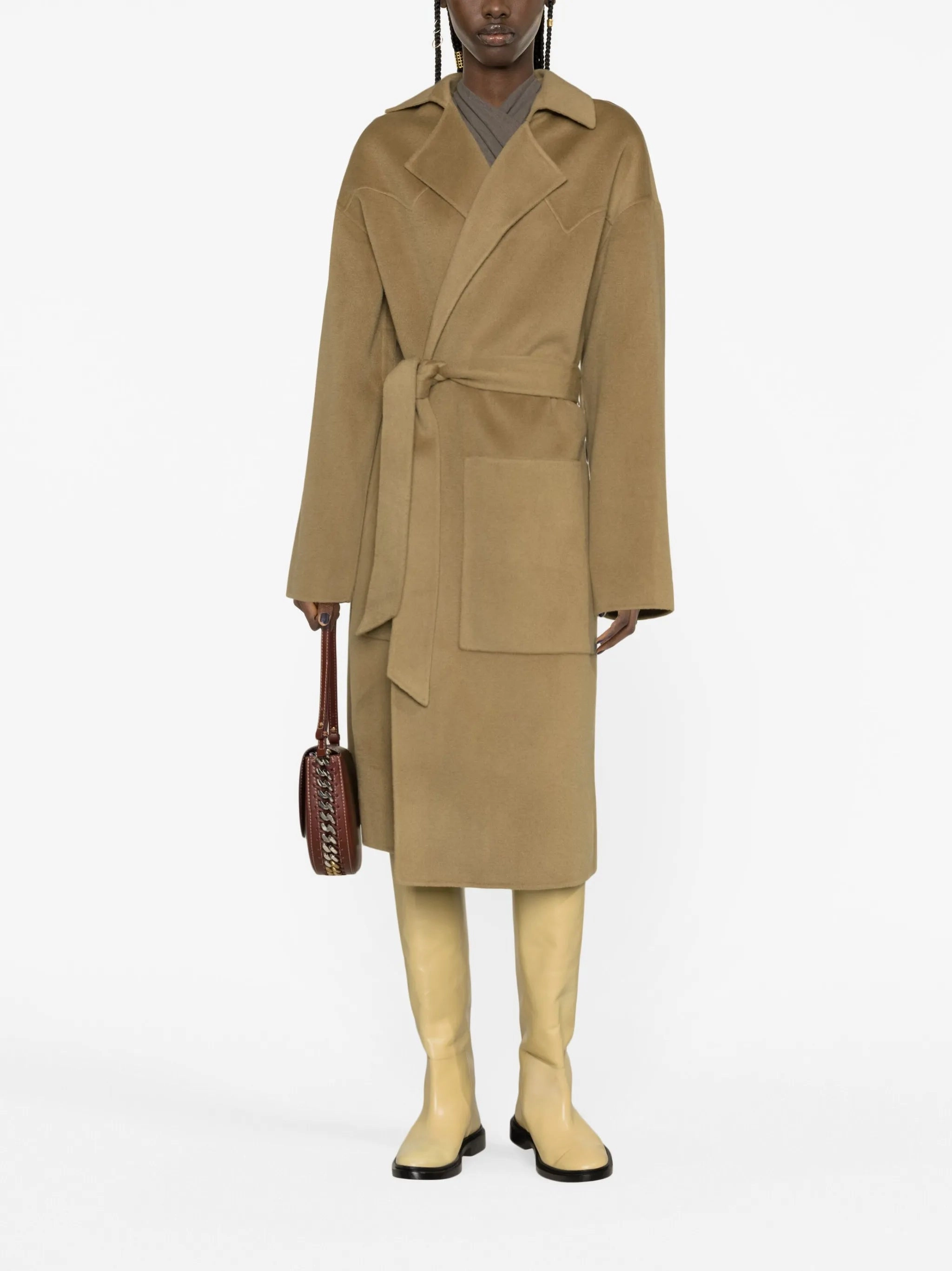 Used Goose Coats belted wool-blend coat