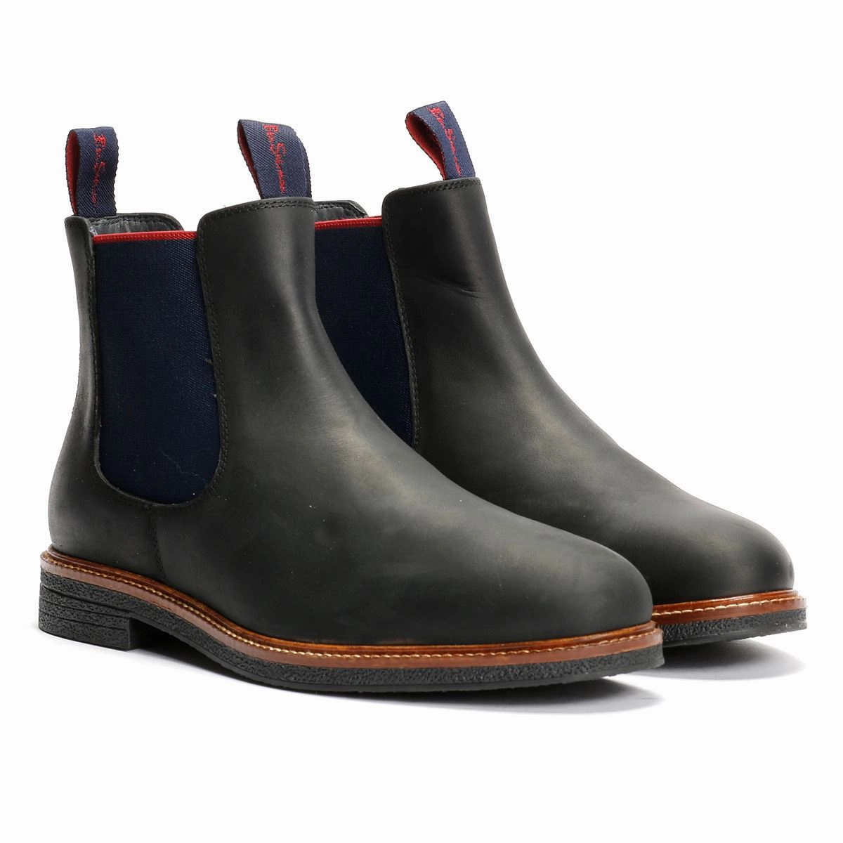 Ben Sherman Walker Chelsea Leather Men's Black Boots Fashion Chelsea Boots