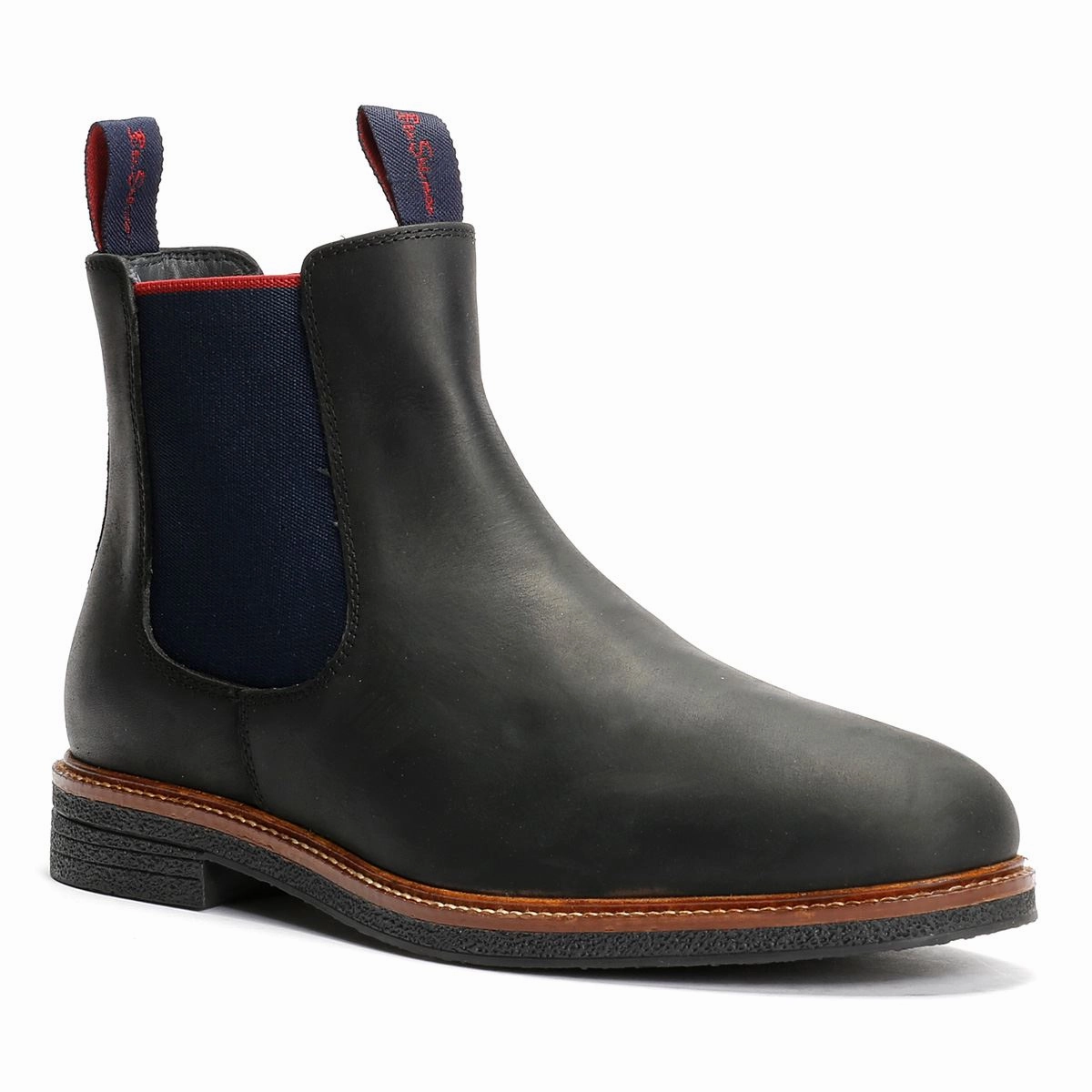 Ben Sherman Walker Chelsea Leather Men's Black Boots Sandra Chelsea Boots