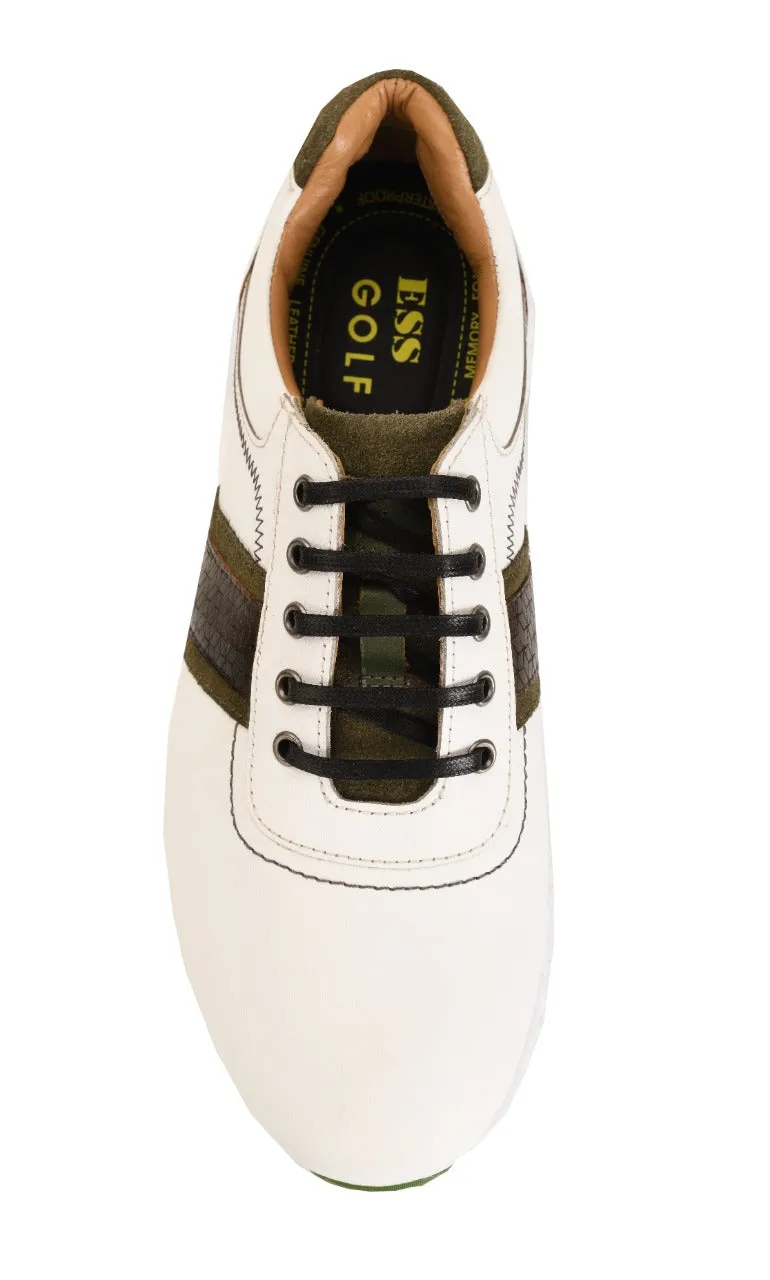 Waterproof Shoes Hk Berlin White Olive-Golf Shoes