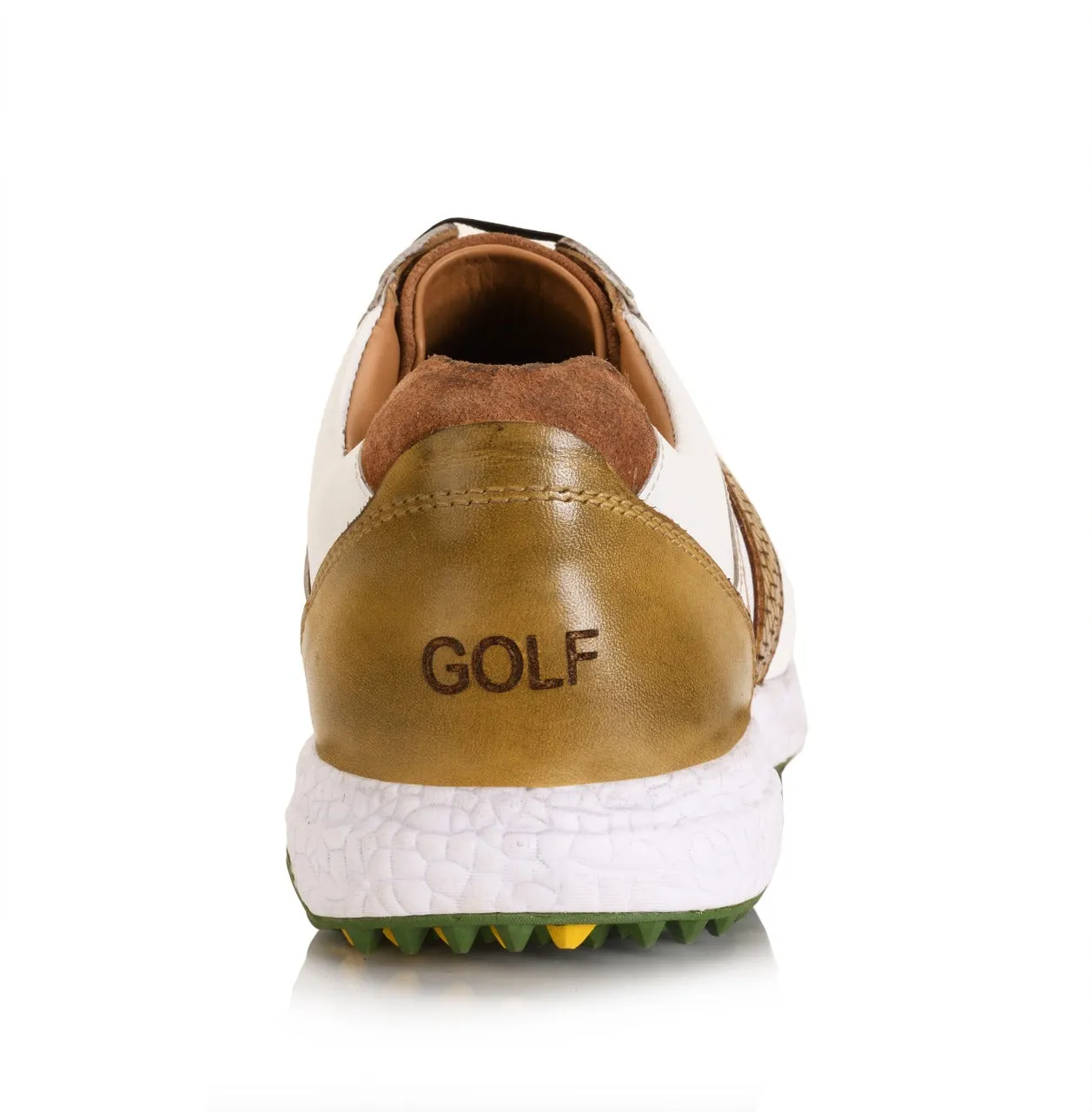 Berlin White Yellow-Golf Shoes Crep Waterproof Shoe Spray