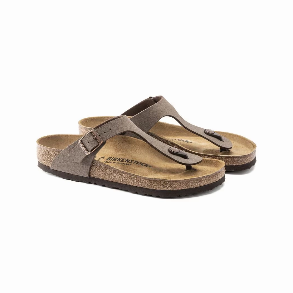 Birkenstock Gizeh  Birkibuc Women's Leather Thong Sandals Mocha 43751 Flip Flops Bottom