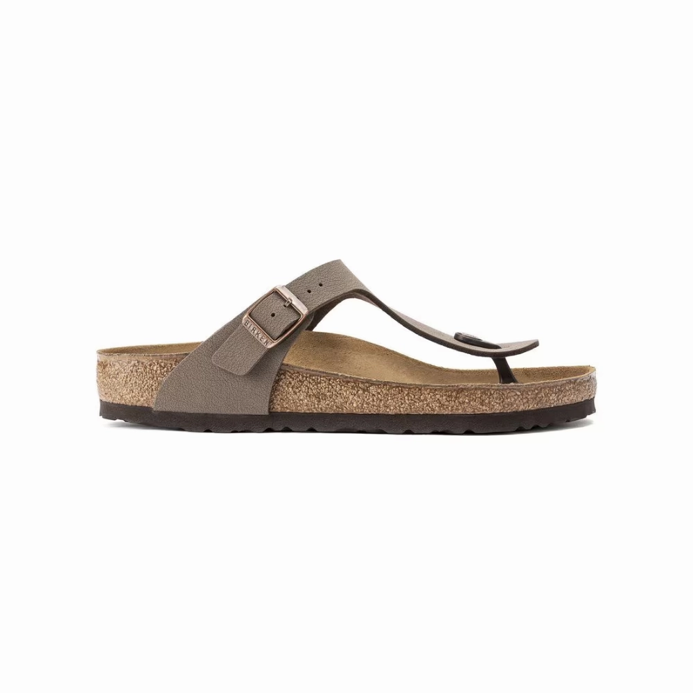Native American Flip Flops Birkenstock Gizeh  Birkibuc Women's Leather Thong Sandals Mocha 43751