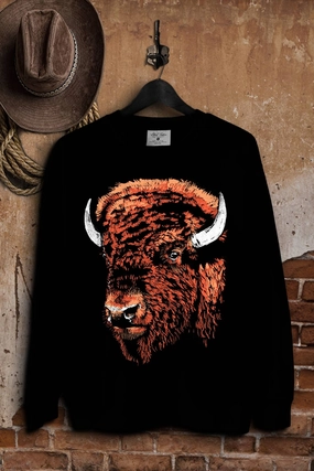 Designer Sweatshirts Bison Sweatshirts