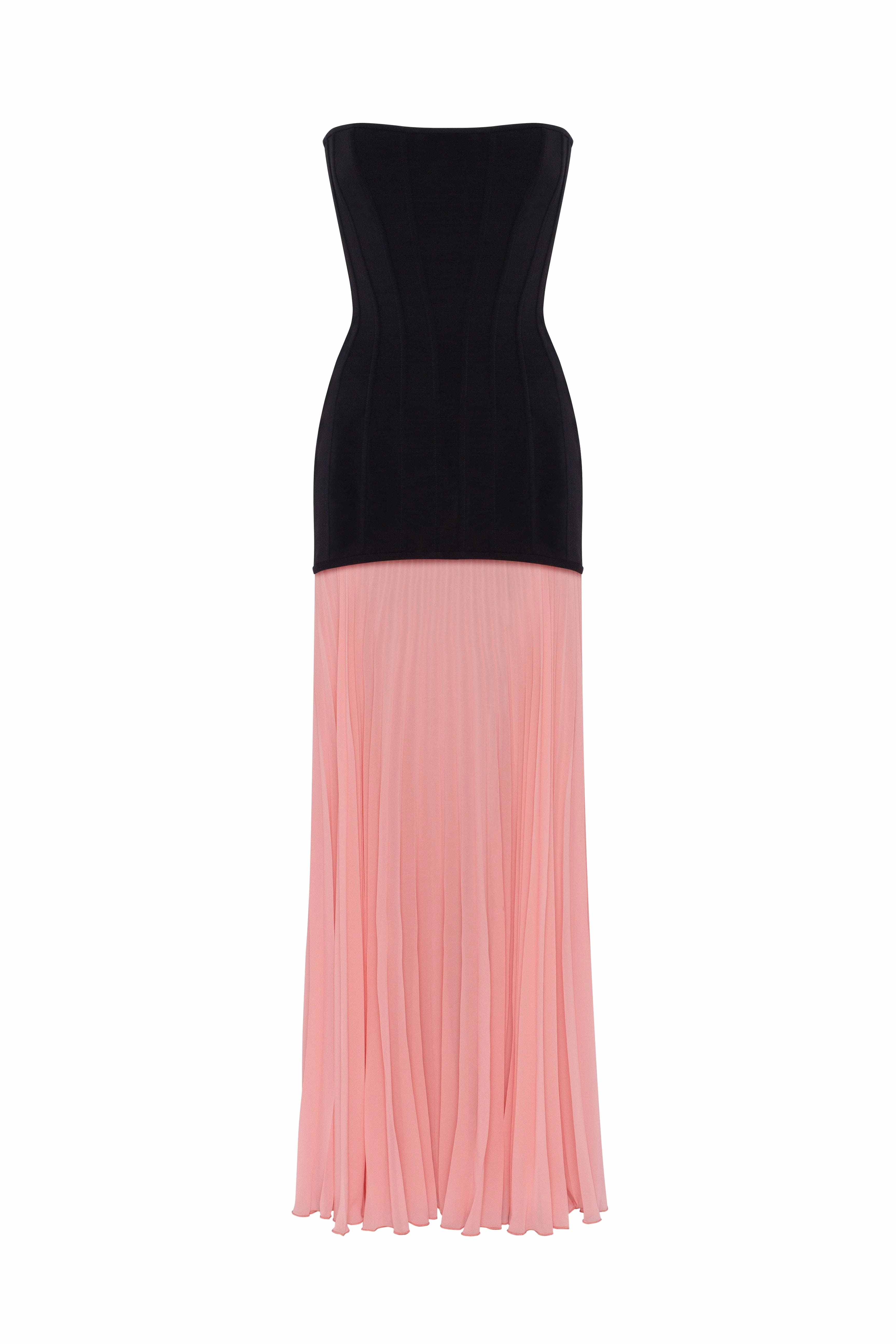 Parker Dress Black&Pink dress with a pleated skirt, Parisienne