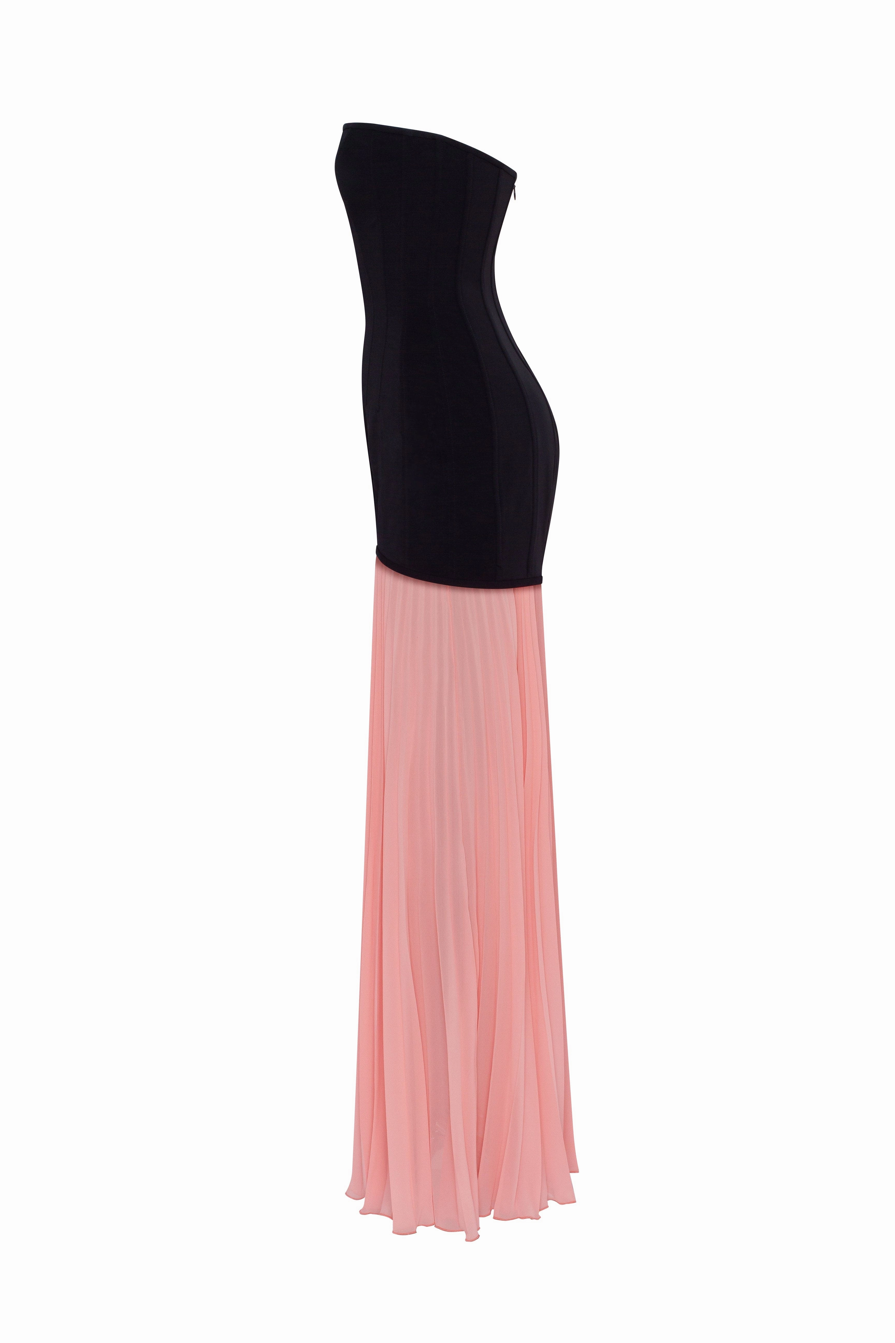 Dress Casual Wedding Attire Black&Pink dress with a pleated skirt, Parisienne