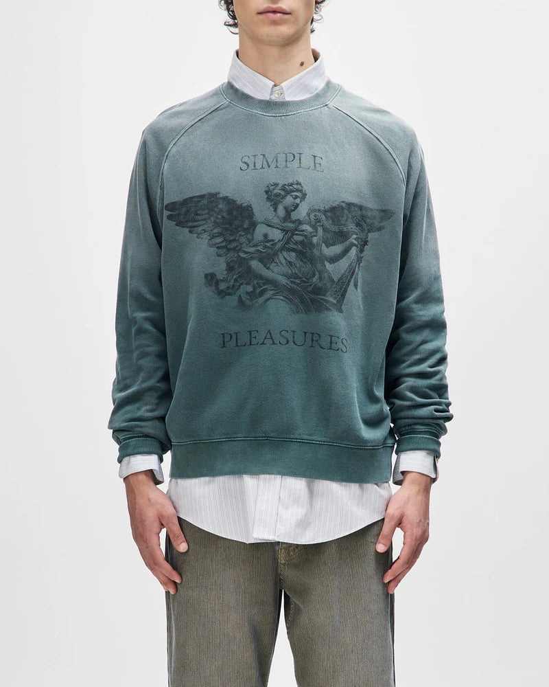 Black And Blue Crew / DEUS EX MACHINA / DARK FOREST French Terry Sweatshirts