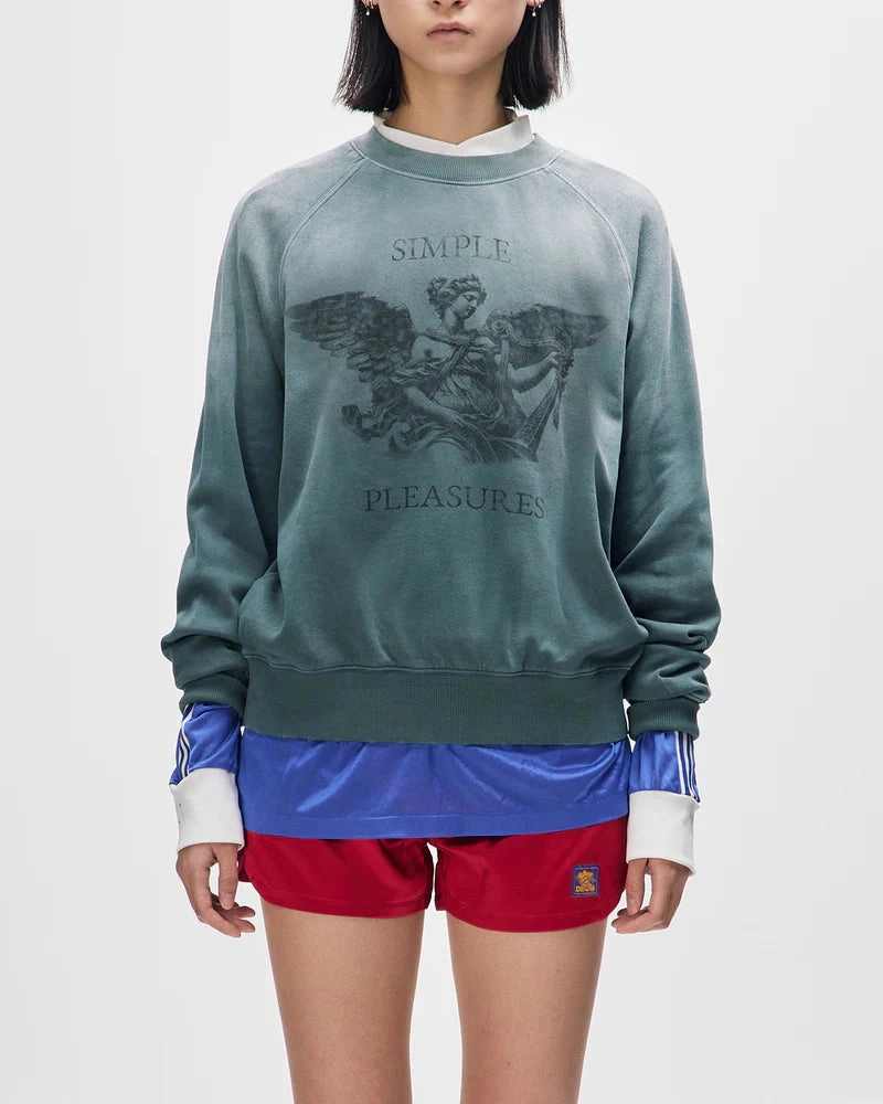 Black And Blue Crew / DEUS EX MACHINA / DARK FOREST Quilting Sweatshirts