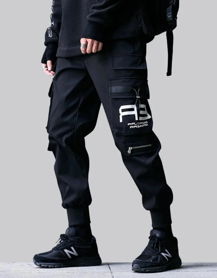 Black Cargo Pants Streetwear Mall Goth Cargo Pants
