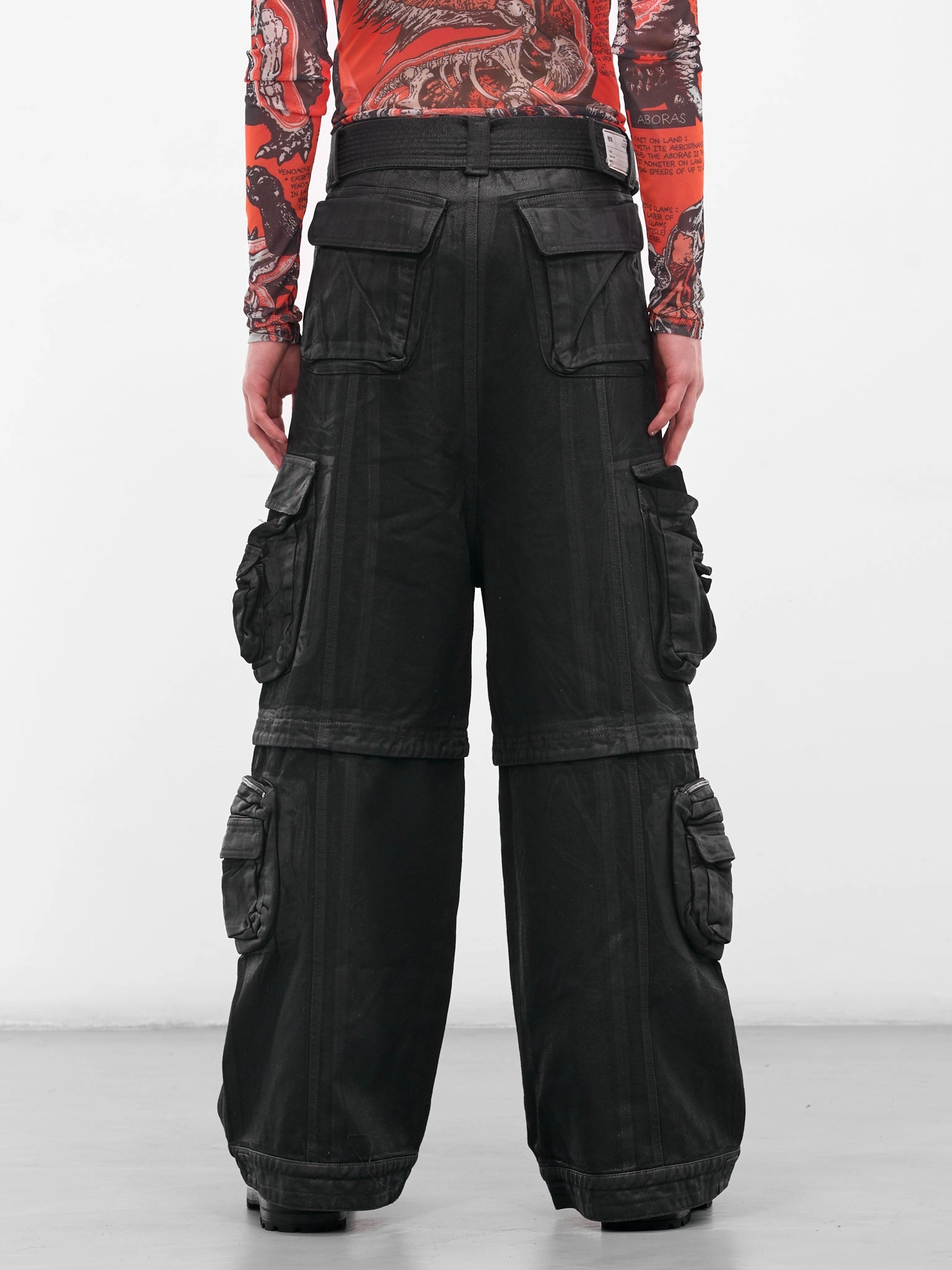 Triumph Cargo Pants Black Coated Denim Cargo Jeans (MP126D-WCD-COATED-BLACK)