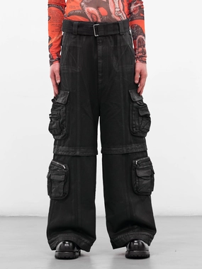 Scandia Woods Cargo Pants Black Coated Denim Cargo Jeans (MP126D-WCD-COATED-BLACK)