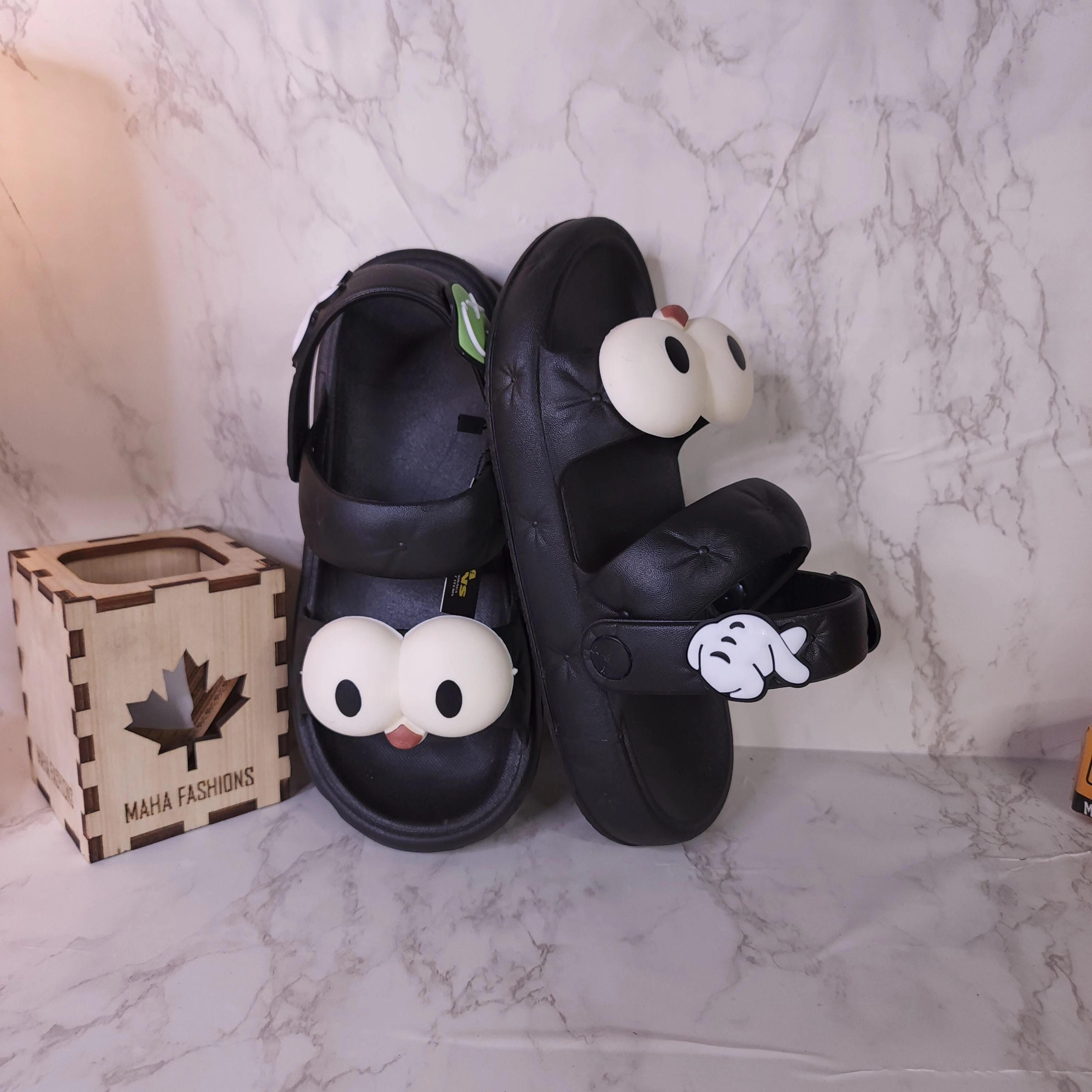 Jesus Sandals Black Combo Slides Sandals