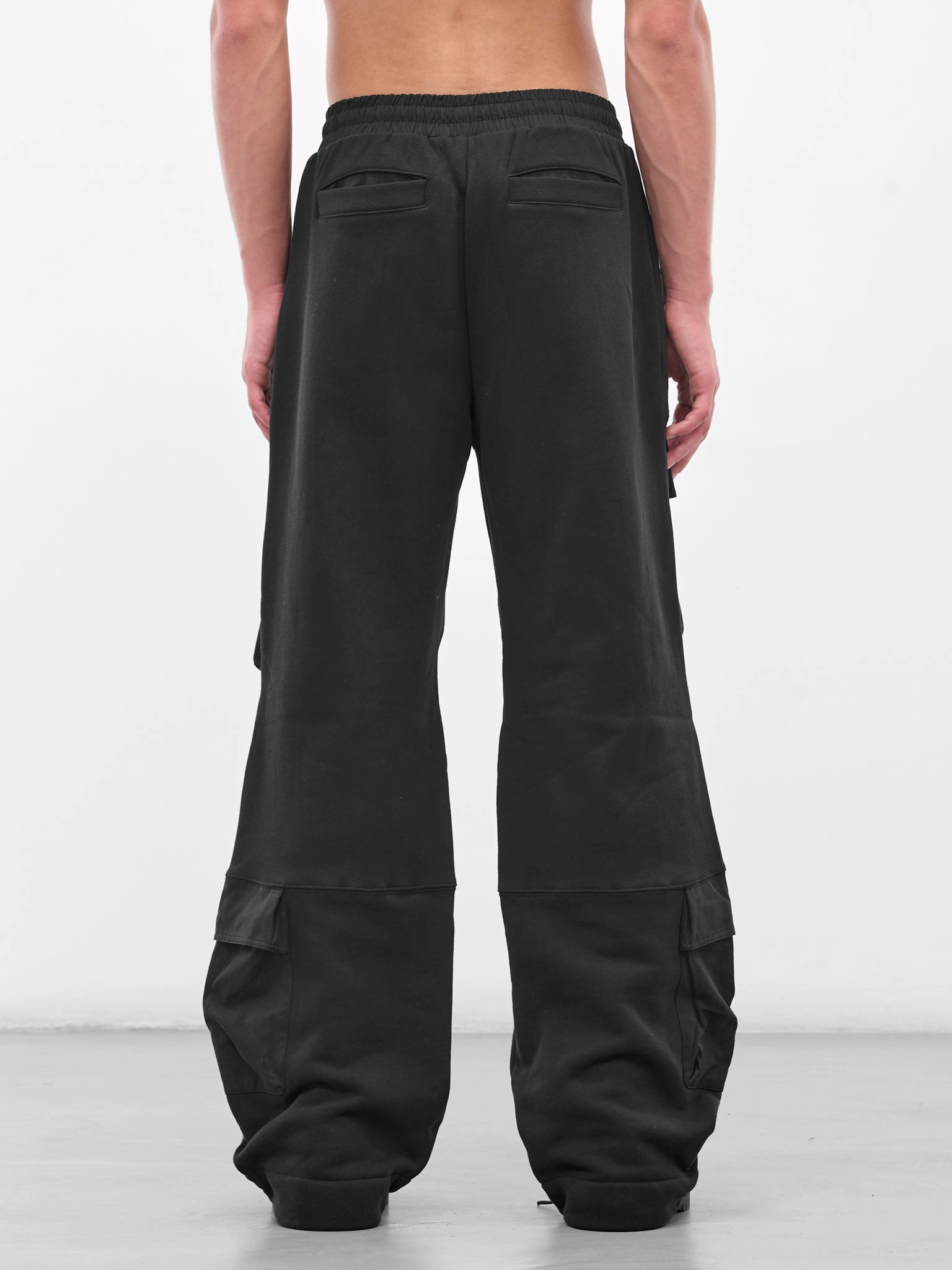 Milsurp Cargo Pants Black Wide Leg Utility Sweatpants (ES2341-SOOT)